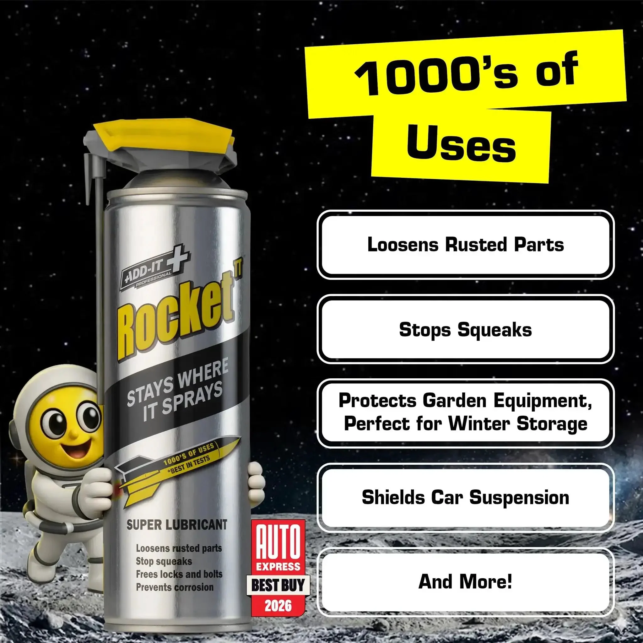 All-In-One Multi-Purpose Lubricant Spray For Rusted Bolts, Tools, Bikes And Garden Gear, Penetrating Oil And Anti-Corrosion Spray With Water-Resistant Coating, Loosens Squeaks, Frees Sticky Locks, Cleans Surfaces, 15.2 Fluid Ounces - Image 4
