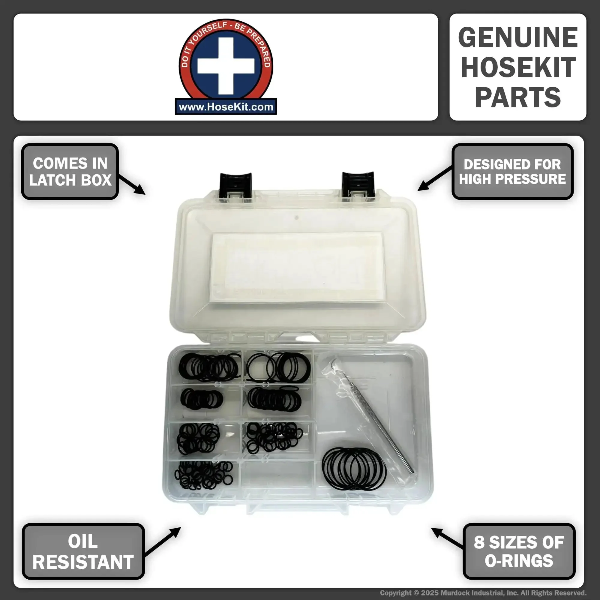 All-In-One ORFS Hydraulic O-Ring Face Seal Kit With 155 Buna-N O-Rings, 8 Sizes From 1/4 In To 1-1/2 In, Heavy-Duty High-Pressure Seals, Durable Buna-N Set For Reliable Hydraulic Connections - Image 4