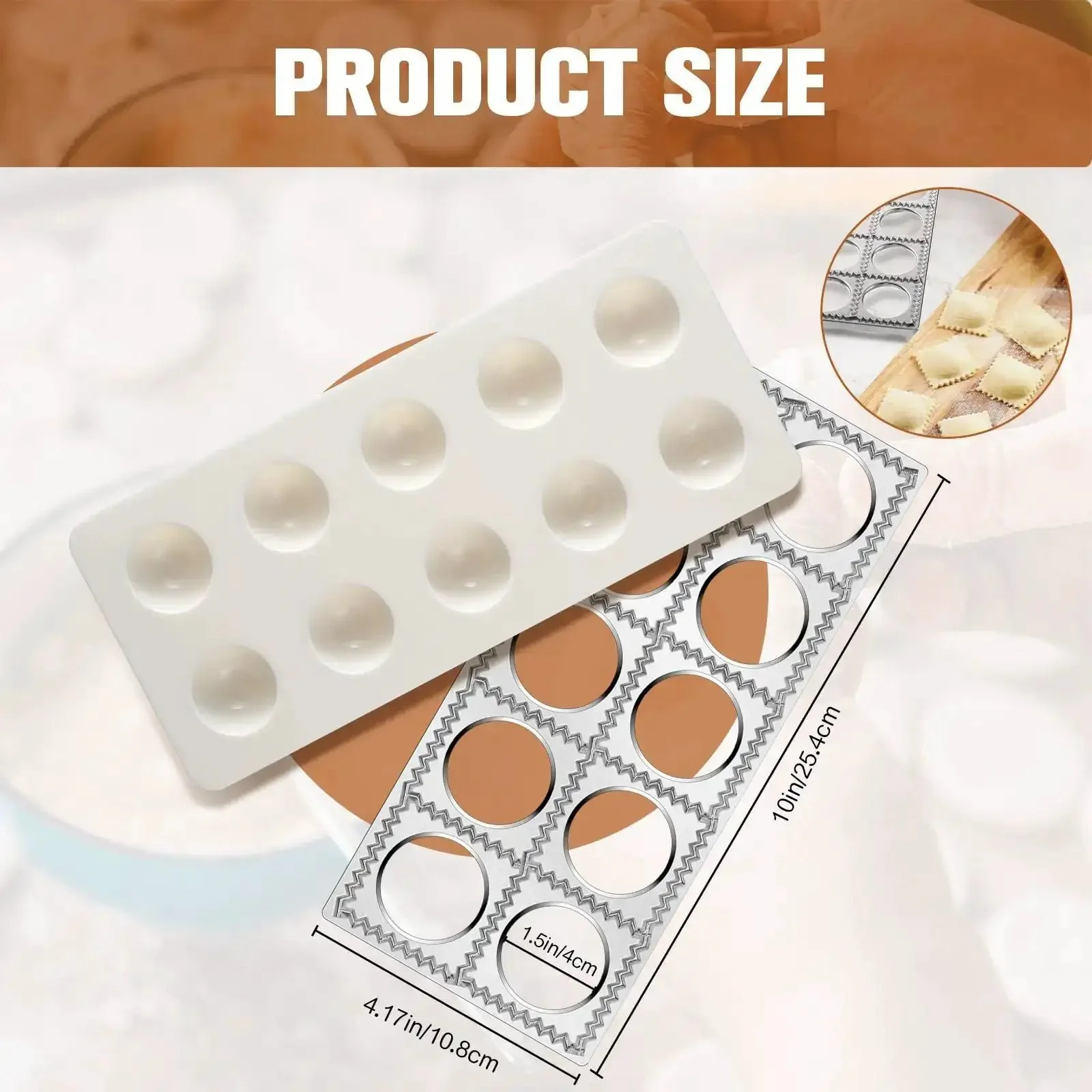 All In One Pasta Making Tools Set For Home Cooks, 14 Piece Ravioli Mold Kit With Wooden Handle, Roller Wheel Cutter, And Ravioli Press Mold, Perfect For Beginners To Create Fresh Restaurant Quality Pasta - Image 4