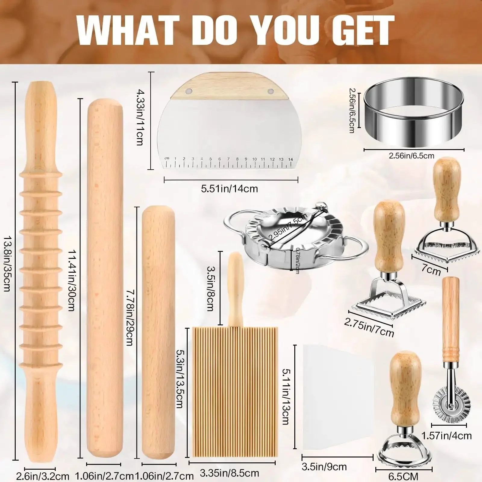 All In One Pasta Making Tools Set For Home Cooks, 14 Piece Ravioli Mold Kit With Wooden Handle, Roller Wheel Cutter, And Ravioli Press Mold, Perfect For Beginners To Create Fresh Restaurant Quality Pasta - Image 6