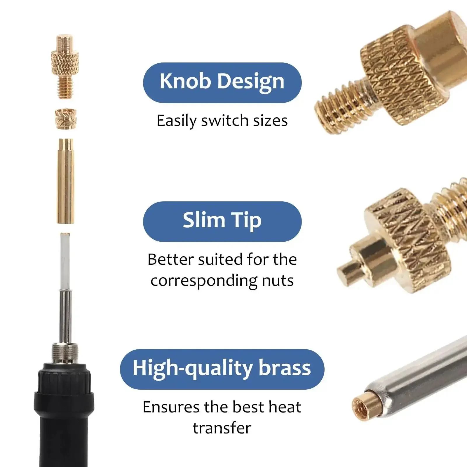 All In One Plastic Repair And Assembly Kit With Heat Set Inserts And 60W Digital Soldering Iron, M2 To M8 Brass Insert Tips, For Plastic Repair And DIY Projects, Perfect For Hobbyists And Engineers - Image 4