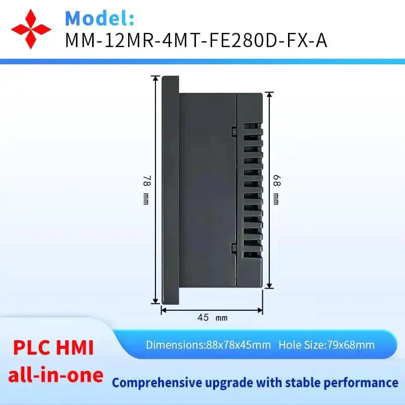 All In One PLC HMI With 2.8 Inch Touch Screen Display, Seven Input Five Relay Outputs, Four Transistor Outputs For 100KHz High Speed Pulses And Direction, FX1S Compatible, GX Works 2 Ready - Image 6
