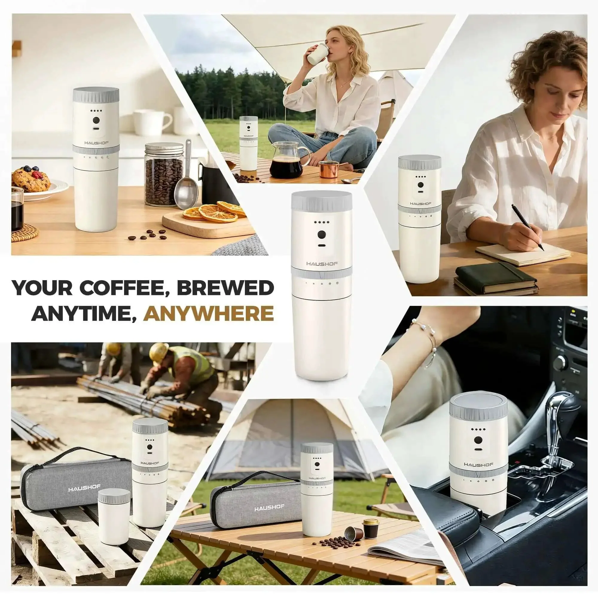 All In One Portable Coffee Maker With Built In Burr Grinder And Pour Over Filter For Travel Car Camping And Home Get Fresh Ground Coffee On The Go Anywhere In Minutes - Image 2