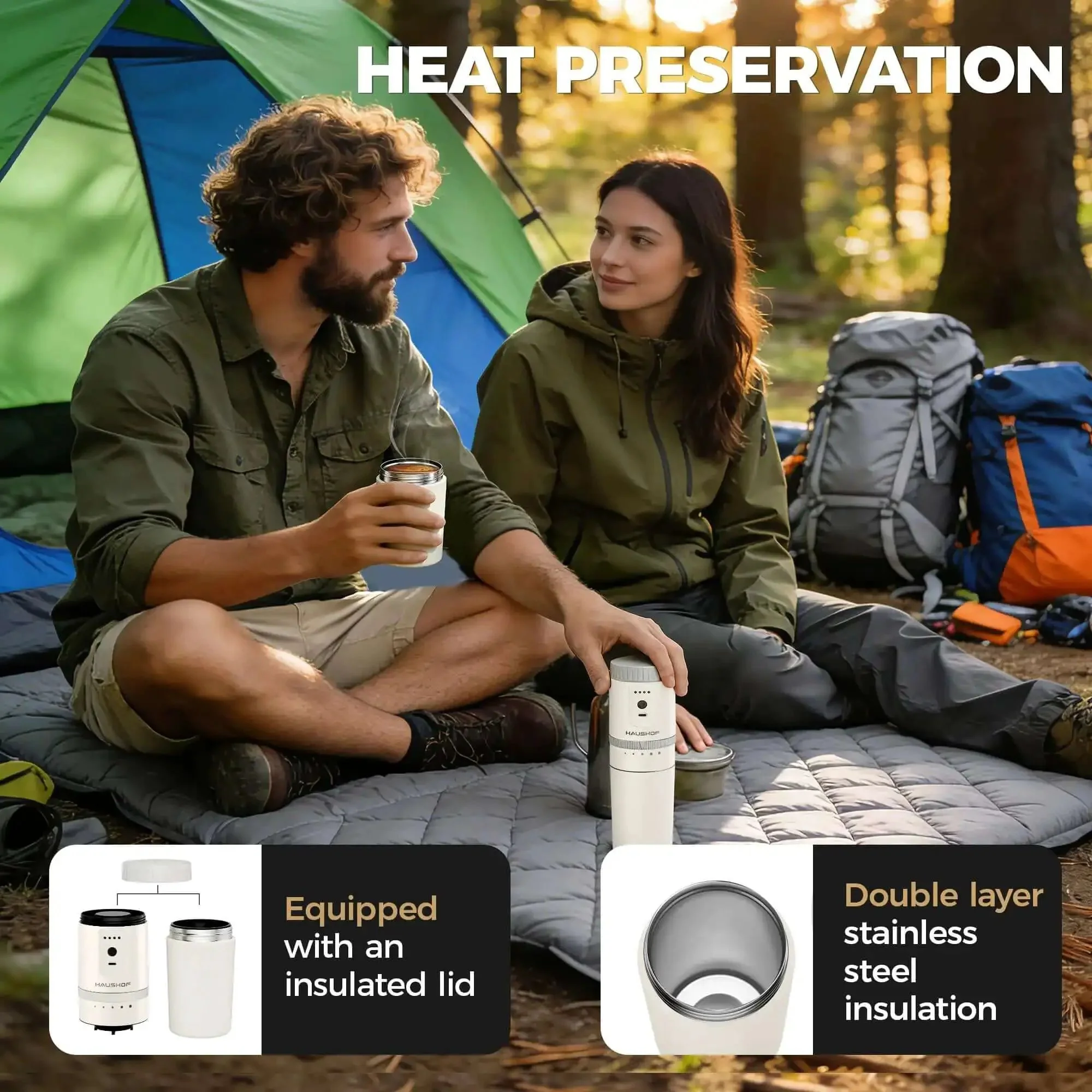 All In One Portable Coffee Maker With Built In Burr Grinder And Pour Over Filter For Travel Car Camping And Home Get Fresh Ground Coffee On The Go Anywhere In Minutes - Image 6