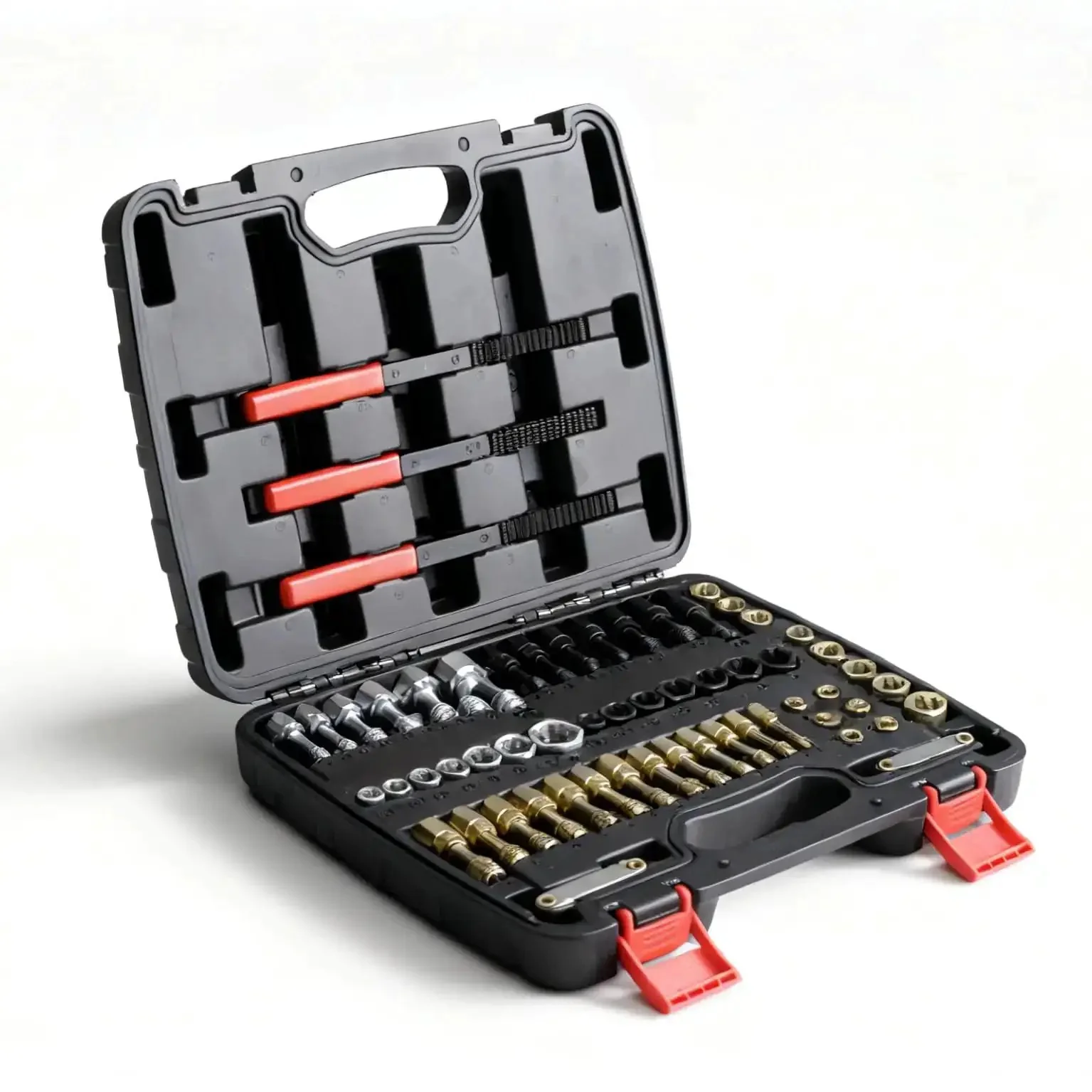 All In One Pro Grade 61 Piece Thread Restorer Kit With Dual Standard Taps And Dies For UNC UNF And M6 M14 Threads Heat Treated Carbon Steel Heavy Duty Auto And Mechanical Repair Includes Thread Files And Pitch Gauges - Image 2