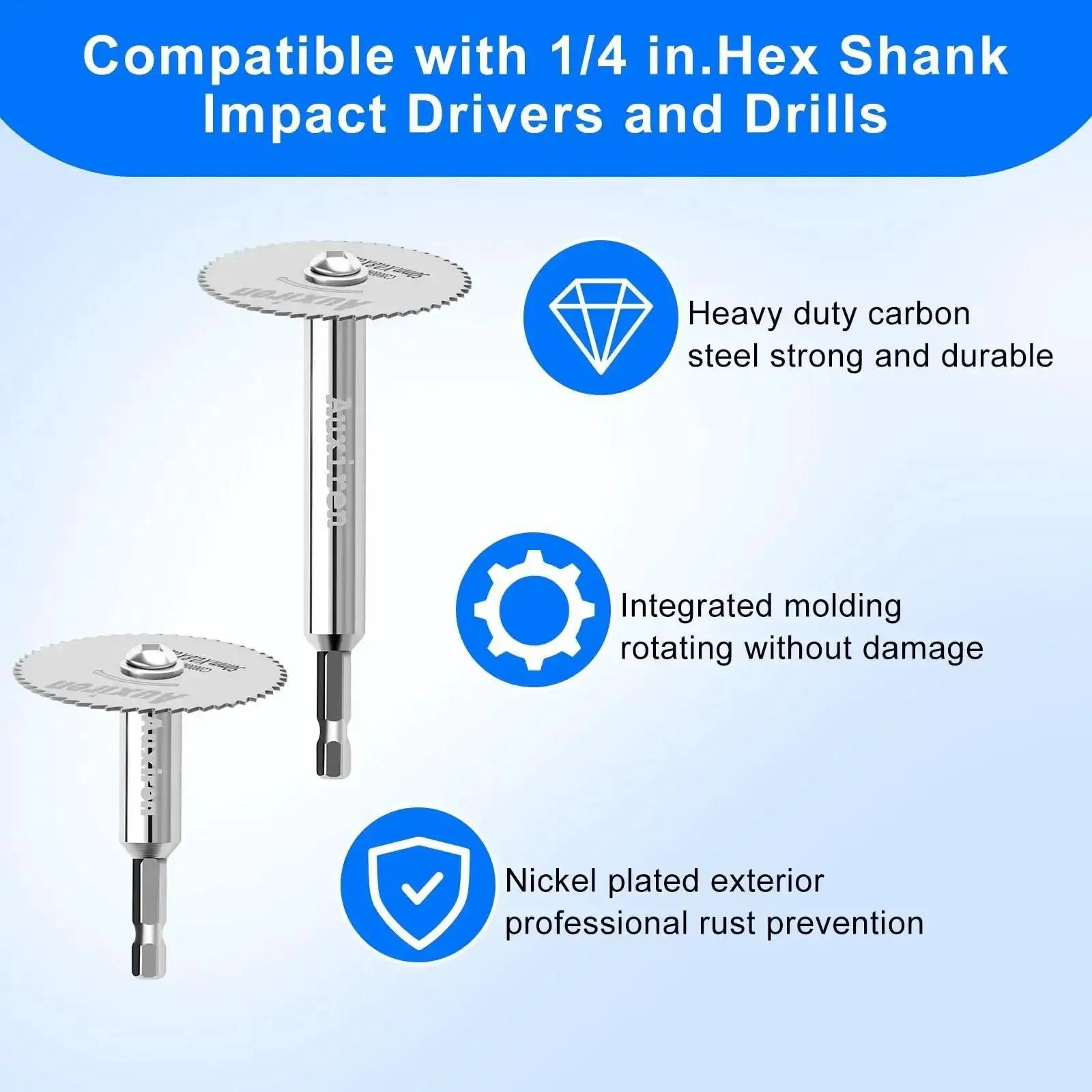 All-In-One Rotary Drill Saw Blade Kit With Six High Speed Steel Cutting Discs And Four Shanks Including Hex And Round Options Plus Screwdriver For Wood PVC Pipe Plastic And Soft Metals Like Aluminum And Copper - Image 5