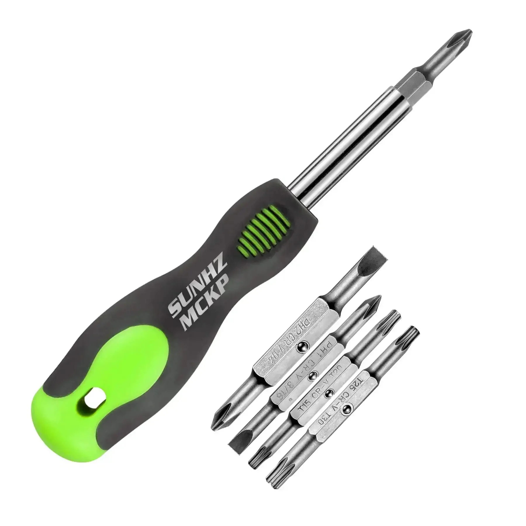 All In One Screwdriver Set With Ergonomic Oversized Handle And Non Slip Grip For Easy One Hand Use, 8 In 1 Portable Multi Tool With Phillips Slotted Torx Bits, Pro Grade Heat Treated CR V Bits, Ideal For Home Auto And Outdoor Repairs