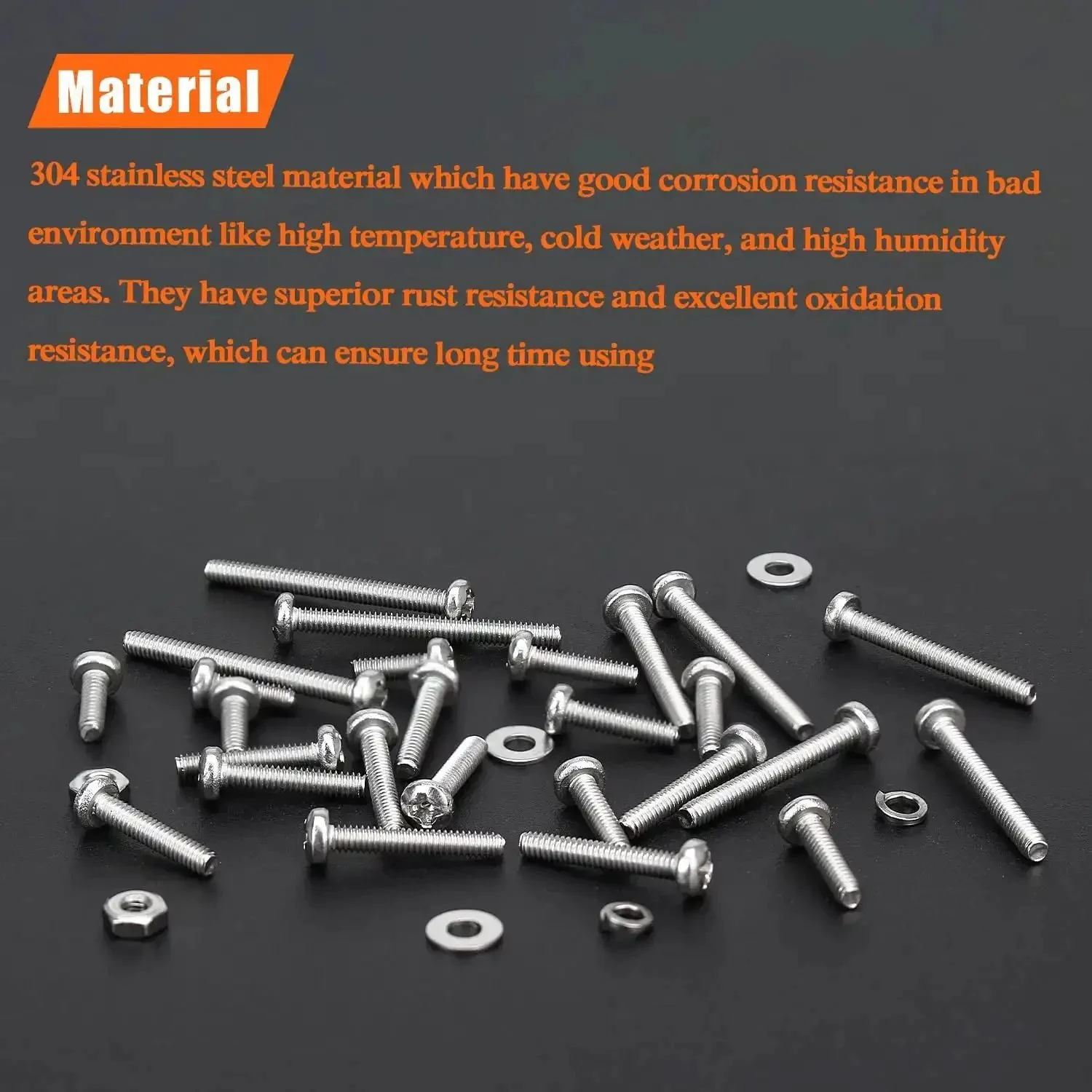 All In One Stainless Steel M2.5 Machine Screw Kit With Phillips Pan Head, 7 Sizes From 4mm To 20mm, Includes Hex Nuts, Lock Washers And Flat Washers, 304 Stainless, 560 Pieces For Any DIY Project - Image 8