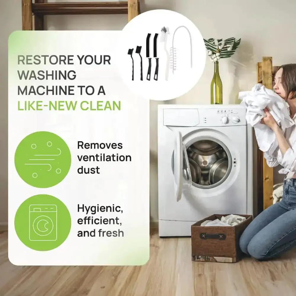 All In One Washing Machine And Dryer Vent Cleaning Kit With Long Handle Brushes For Grout Crevices Lint Traps And Sinks Flexible Multi Purpose Cleaning Tools For All Washers And Dryers To Deep Clean And Freshen Your Home Like A Pro - Image 2