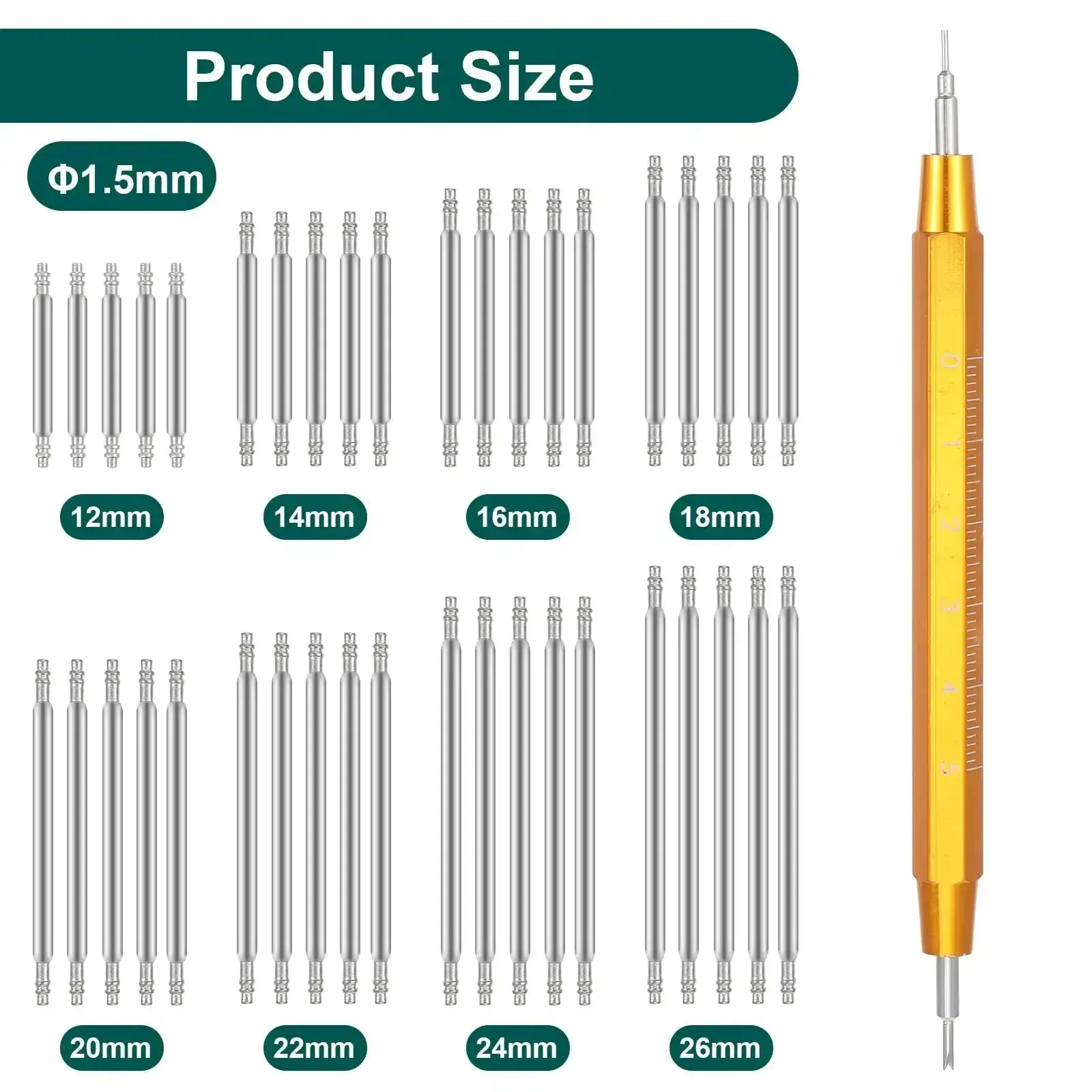 All In One Watch Band Pins Replacement Kit With Spring Bar Tool And 40 Durable Stainless Steel Pins For Easy Strap Adjustment In Eight Sizes Ideal For Diy Projects Or Quick Professional Repairs On The Go - Image 7