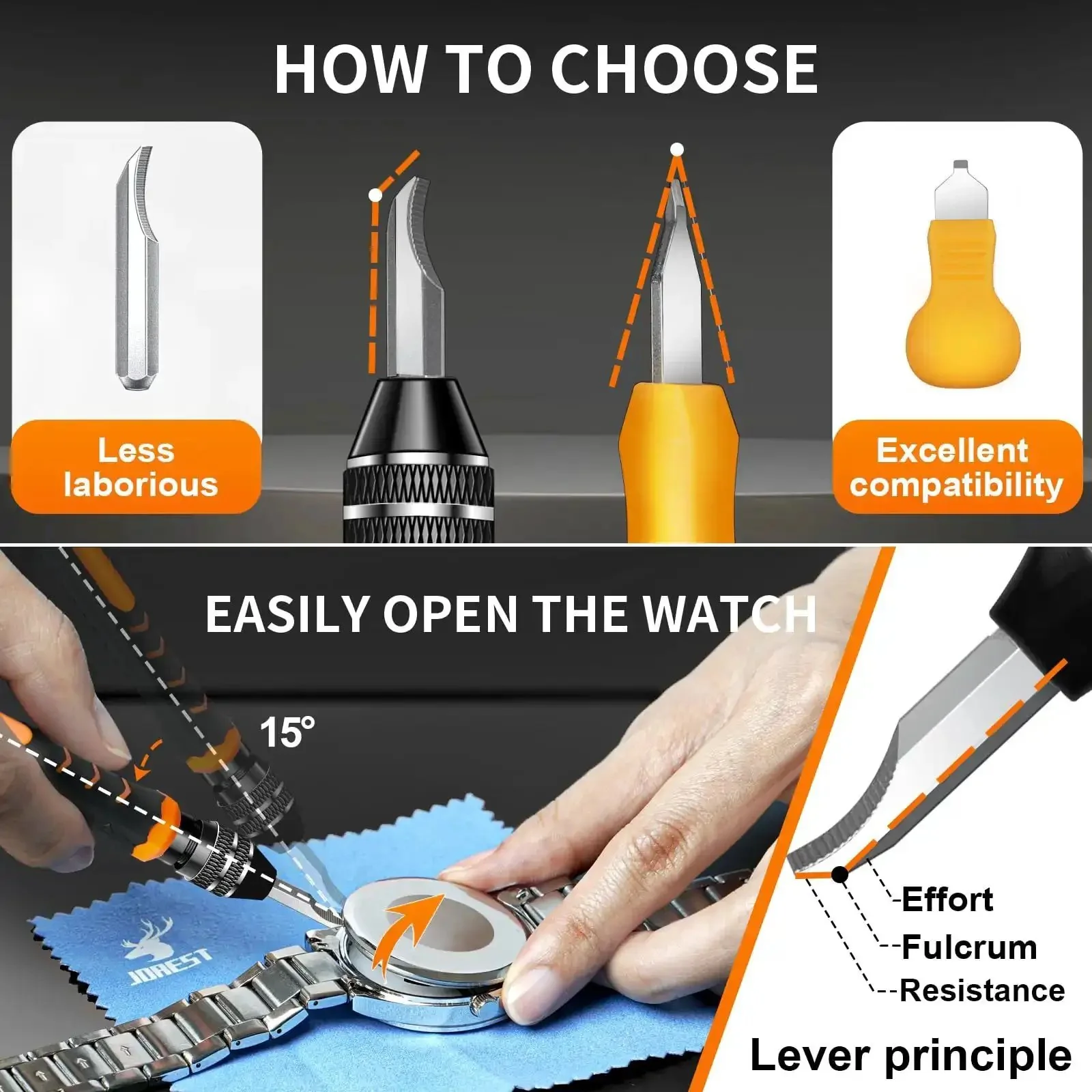 All In One Watch Repair Kit Pro Grade Gear For Battery Swaps Strap Adjustments Case Opener And Back Cover Link Remover Bracelet Resizing Pin Removal Screwdrivers And Spring Bar Set For Quick Easy Alterations - Image 5