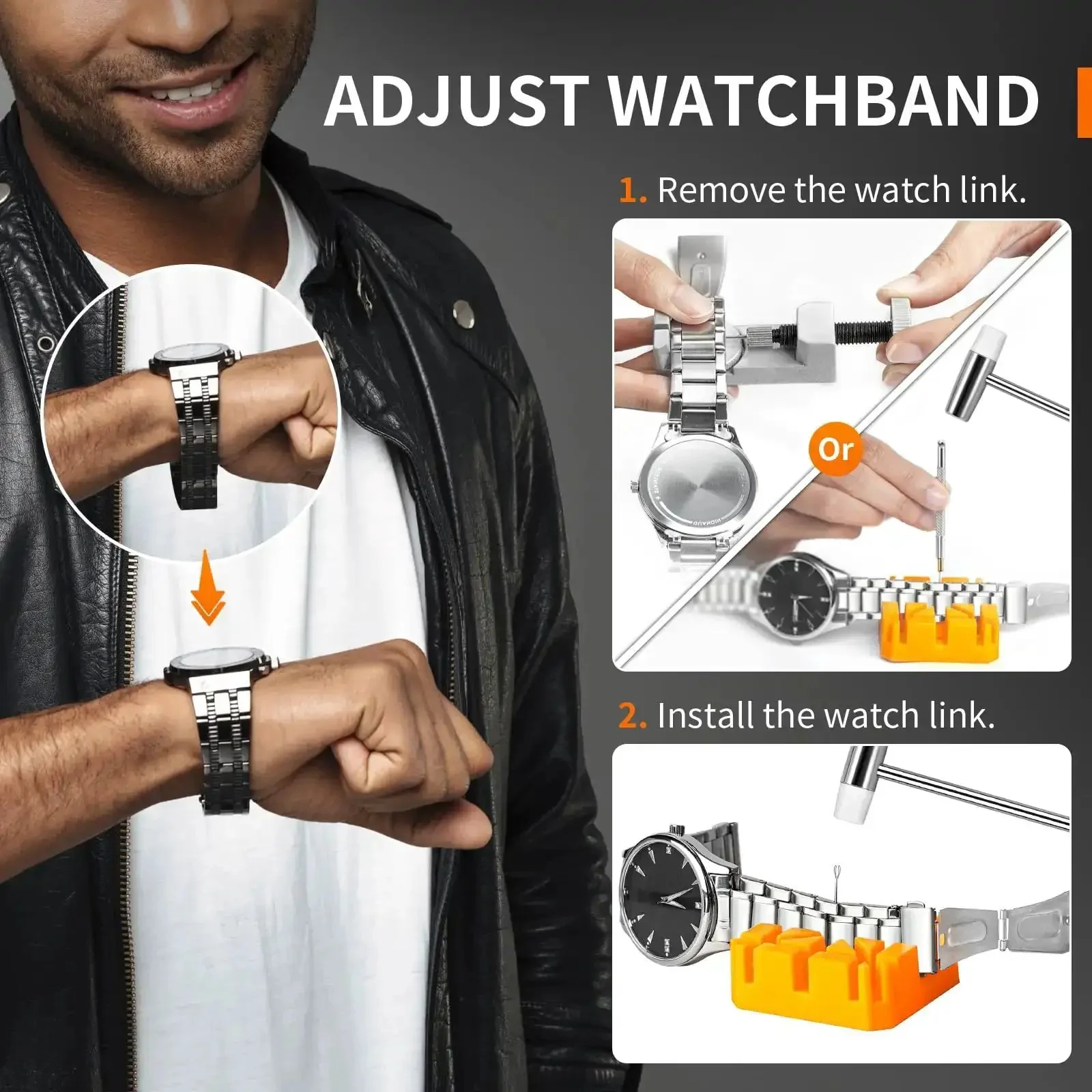 All In One Watch Repair Kit Pro Grade Gear For Battery Swaps Strap Adjustments Case Opener And Back Cover Link Remover Bracelet Resizing Pin Removal Screwdrivers And Spring Bar Set For Quick Easy Alterations - Image 7