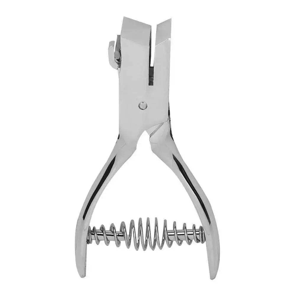 All Metal Handheld Hole Slot Puncher For ID Cards And Paper Crafts With 5.4 Inch Oval Punch And Spring Mechanism Delivers Clean Punches Through 8 Sheets Every Time Built For Heavy Duty Daily Use