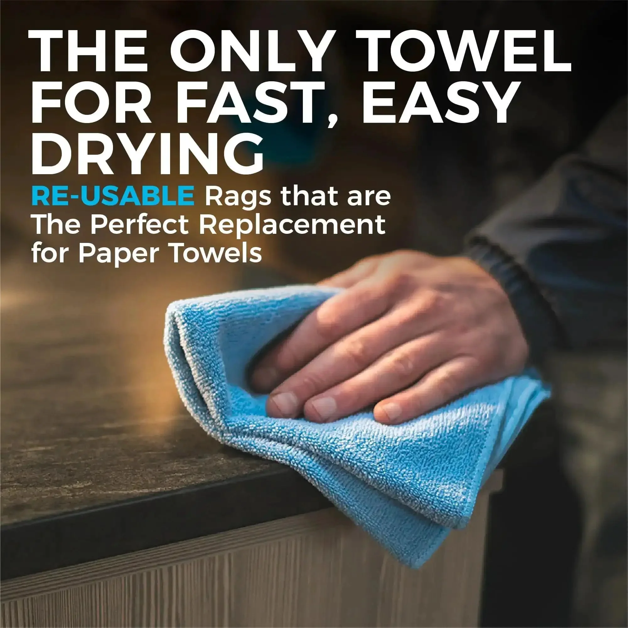 All-Purpose Microfiber Cleaning Towels Pack 12, 16x16 Inches, 300gsm, Highly Absorbent, Lint-Free and Streak-Free, Kitchen and Bath Workhorse, Pro-Grade, Red Grey Black - Image 5