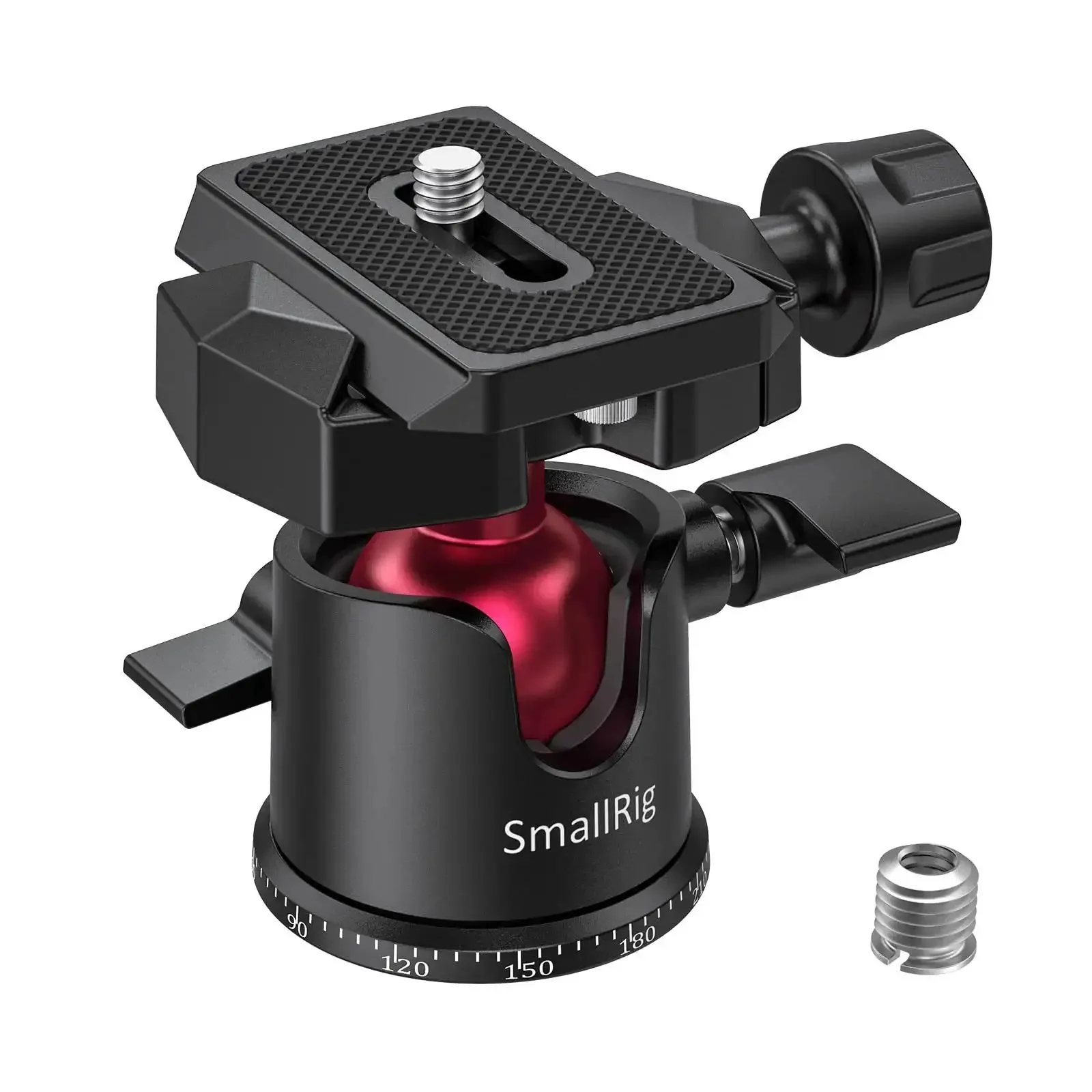 All Purpose Mini Ball Head For Tripods And Monopods 360 Degree Panoramic Rotation With One Quarter To Three Eighths Screw Adapter And Quick Release Plate Compatible With DSLR Camcorders GoPro Phones Sliders Max Load 2kg - Image 2