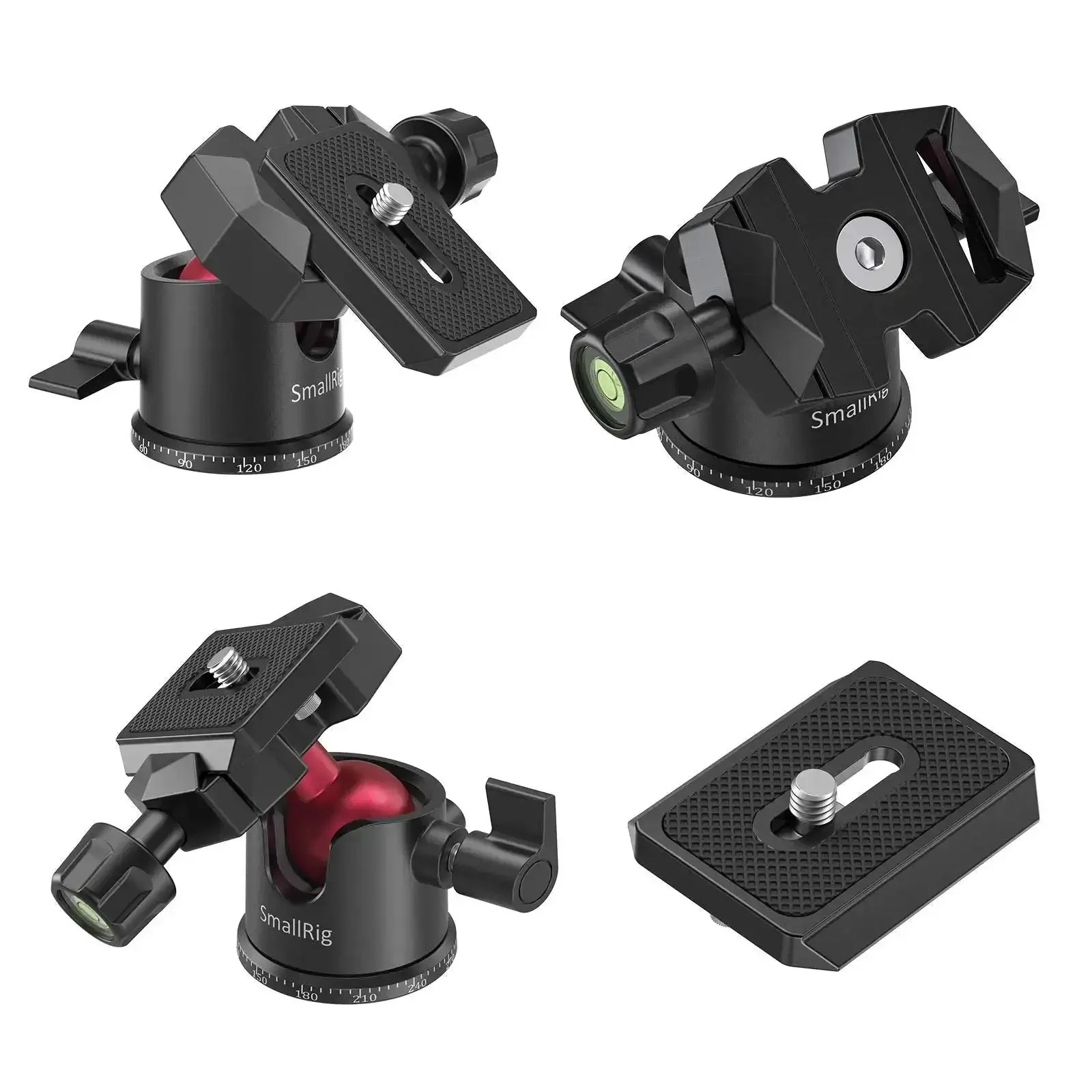 All Purpose Mini Ball Head For Tripods And Monopods 360 Degree Panoramic Rotation With One Quarter To Three Eighths Screw Adapter And Quick Release Plate Compatible With DSLR Camcorders GoPro Phones Sliders Max Load 2kg - Image 4