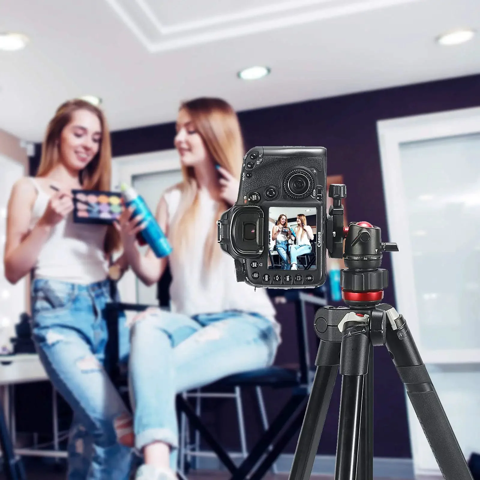 All Purpose Mini Ball Head For Tripods And Monopods 360 Degree Panoramic Rotation With One Quarter To Three Eighths Screw Adapter And Quick Release Plate Compatible With DSLR Camcorders GoPro Phones Sliders Max Load 2kg - Image 5