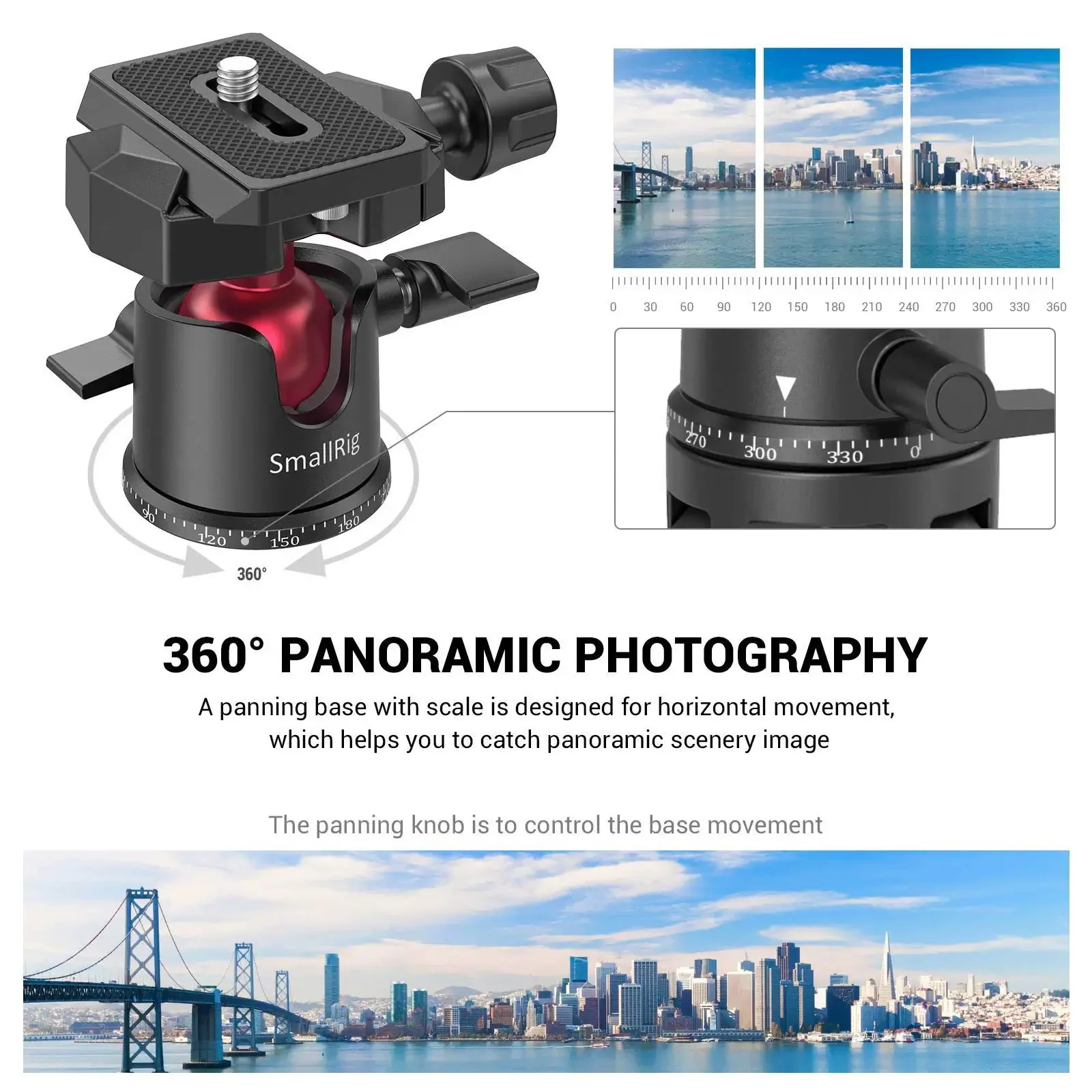 All Purpose Mini Ball Head For Tripods And Monopods 360 Degree Panoramic Rotation With One Quarter To Three Eighths Screw Adapter And Quick Release Plate Compatible With DSLR Camcorders GoPro Phones Sliders Max Load 2kg - Image 9