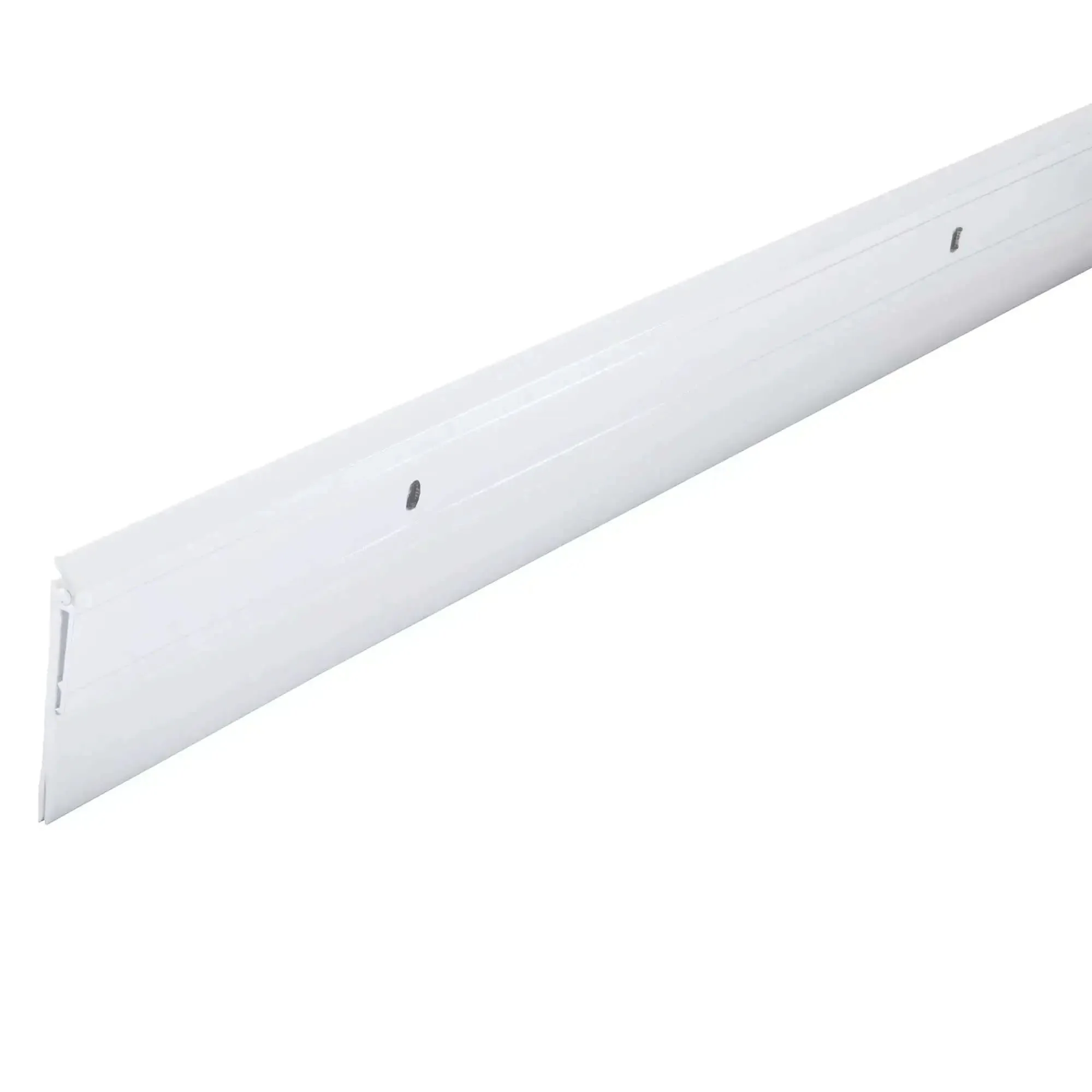 All Season Door Sweep For Heavy Duty Aluminum And Vinyl Seals Bottom Gaps Keeps Indoor Comfort And Energy Use Low Great For Home And Commercial Doors Easy Installation 36 Inch White