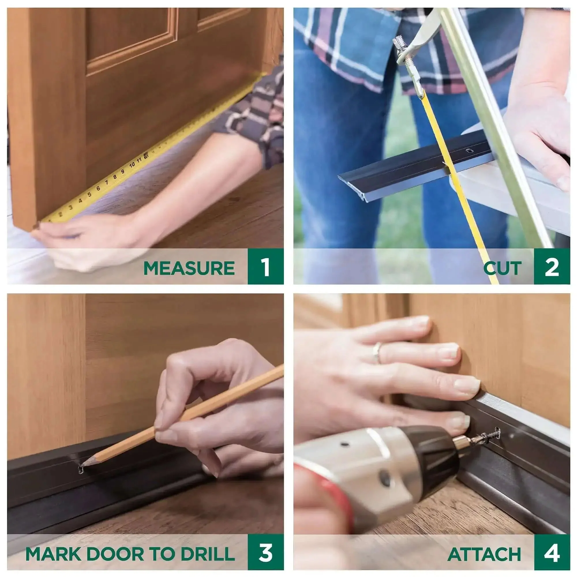 All Season Door Sweep For Heavy Duty Aluminum And Vinyl Seals Bottom Gaps Keeps Indoor Comfort And Energy Use Low Great For Home And Commercial Doors Easy Installation 36 Inch White - Image 4