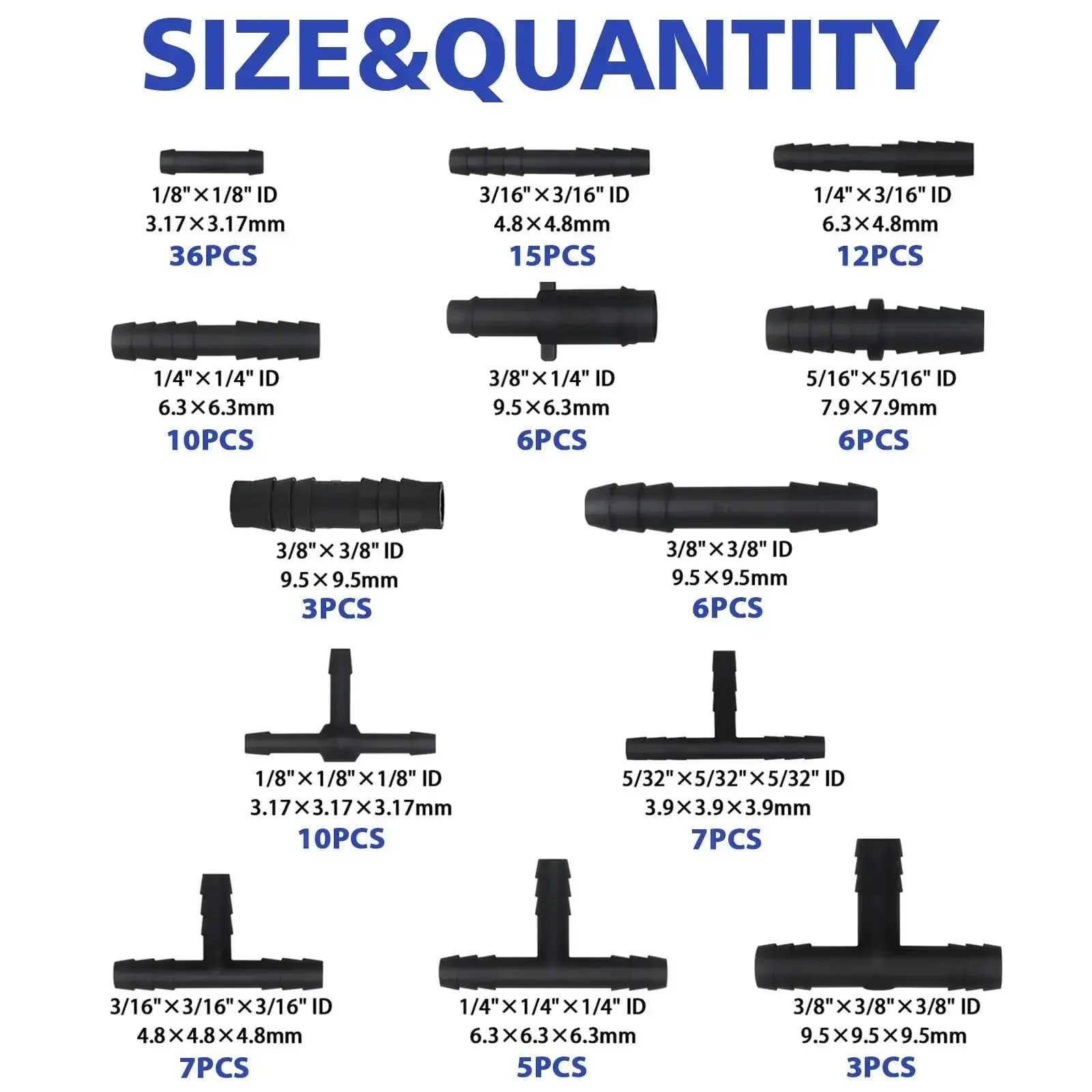 All Size Automotive Silicone Vacuum Hose Kit With 1/8 to 3/8 Inch Tubes Includes 6 Five Foot Hoses And 126 Nylon Vacuum Connectors In 13 Sizes Red Built For Quick DIY Friendly Engine Vacuum Tubing Upgrades - Image 5