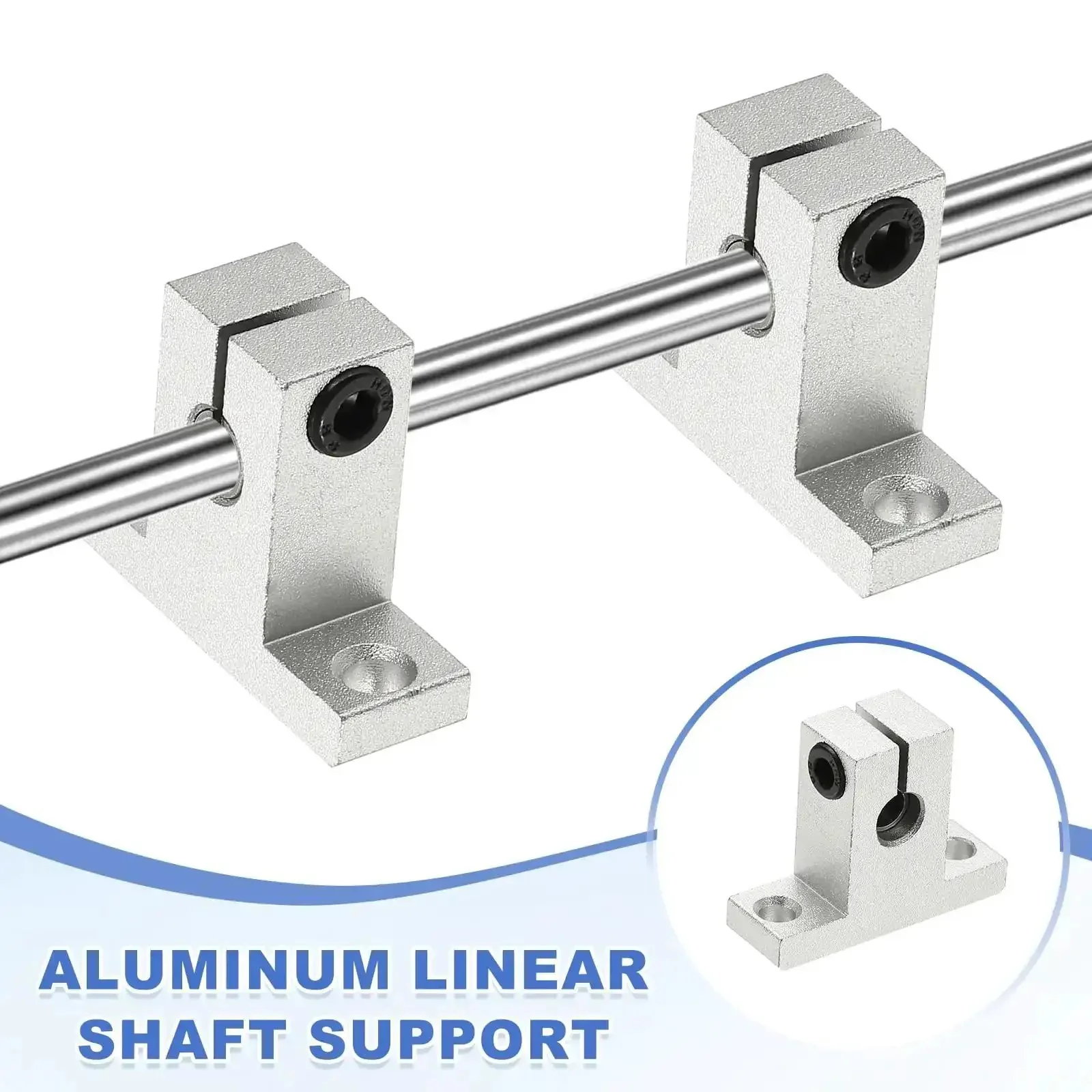 Aluminum 6mm ID Linear Rod Rail Mounting Bracket Set For Fast Smooth Motion In 3D Printers And Robotic Systems Shaft Supports Clamps And Guides Pack Of 4 - Image 4