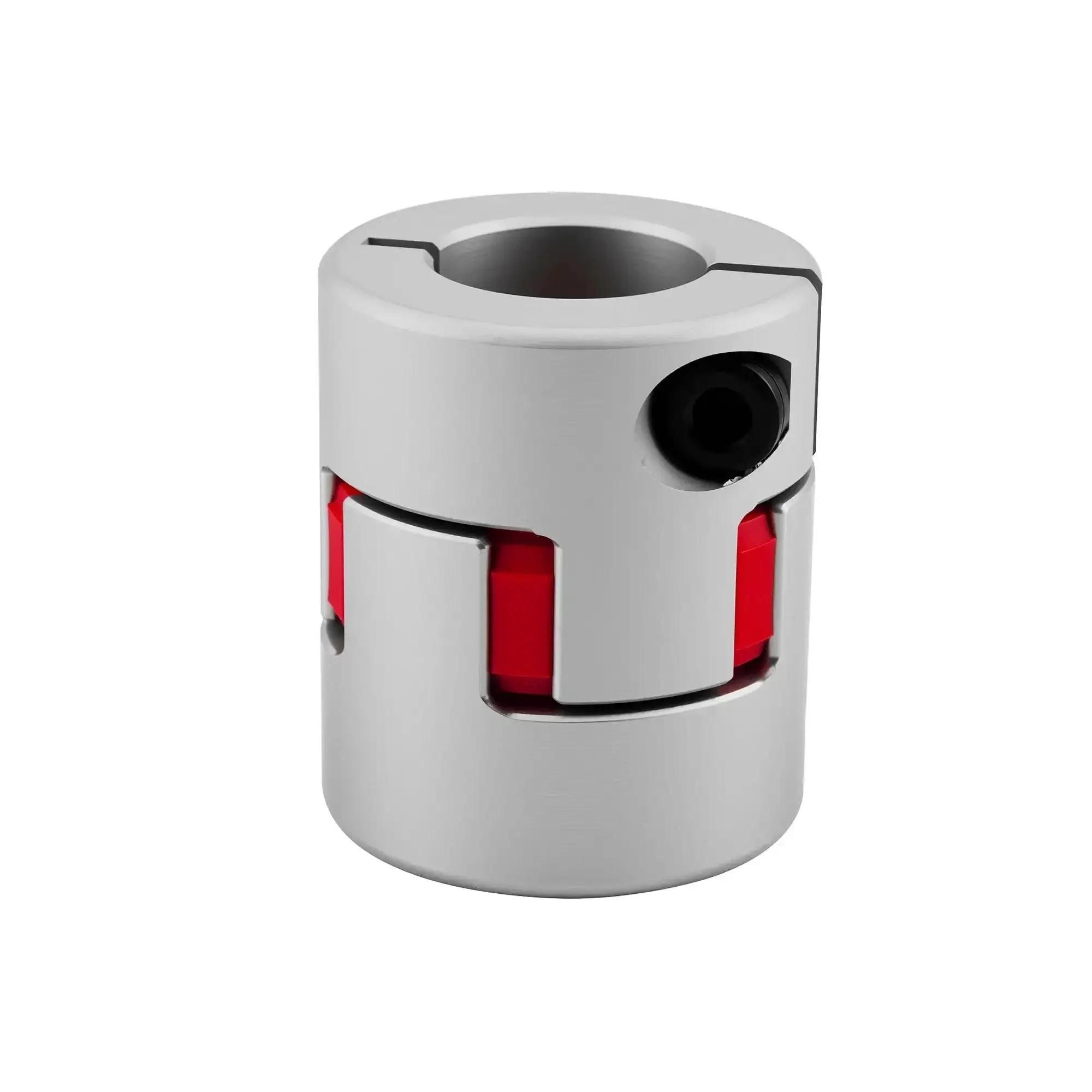 Aluminum Alloy Plum Flexible Shaft Coupling For CNC Servo Motors, Zero Backlash Spider Coupler, 8Mm To 16Mm Bore, 30Mm Diameter, 35Mm Length, Oil Resistant And Electrically Insulating, Vibration Dampening Elastomer Layer, Easy Clamp Install, 12.5 Nm