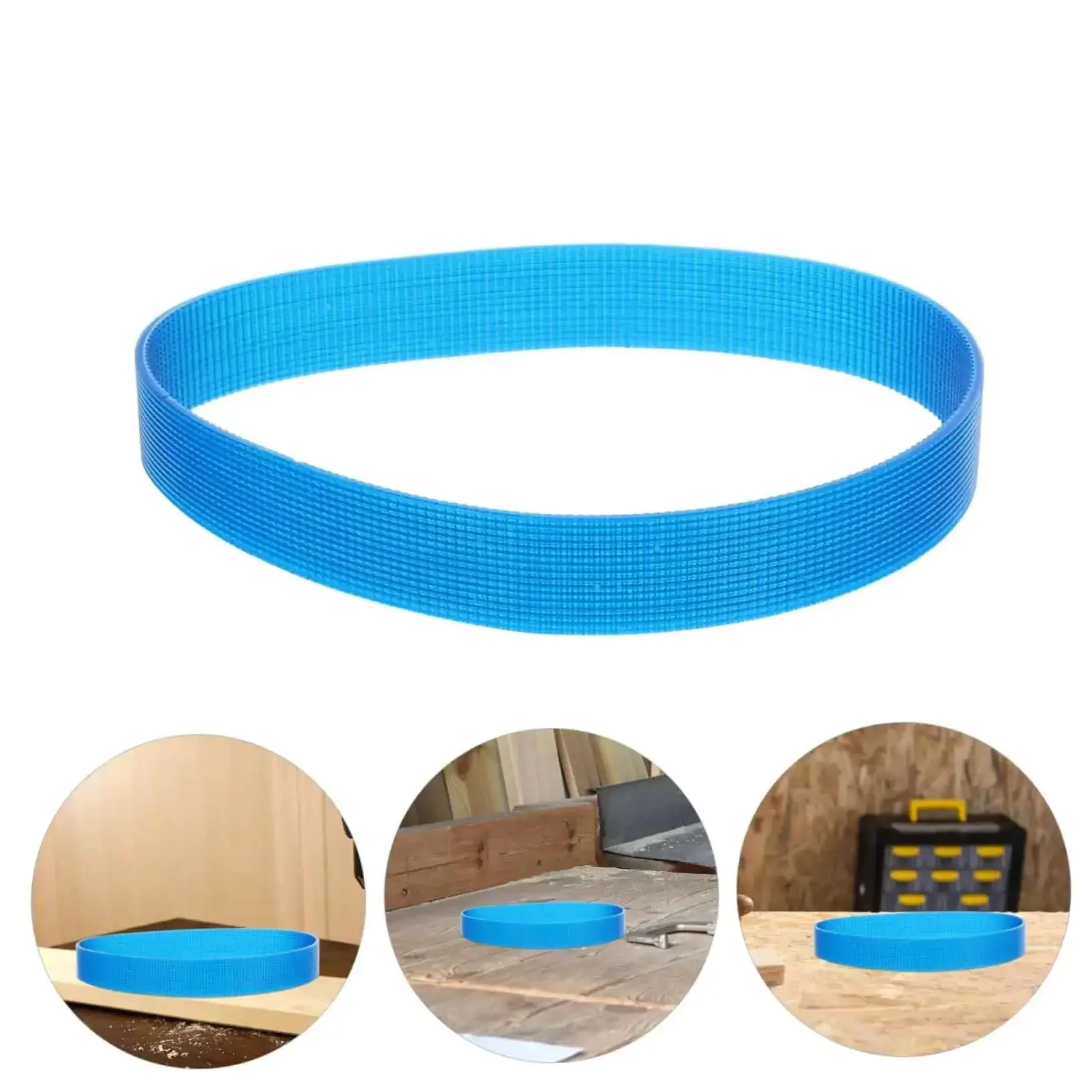 Aluminum Cutting Belt Set For Sander And Polisher 3 Piece Replacement Rubber Belts Blue For Grinding Sanding And Polishing Tasks Durable Sanding Belts For Grinder Sander Belts - Image 2