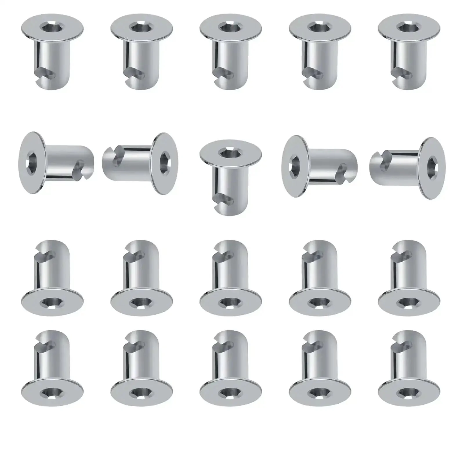 Aluminum Dzus Button Flush Allen Head Quarter Turn Fasteners Seven Sixteenths Inch Grip Chrome Finish Pack Of Twenty For Sheet Metal Doors And Panels Easy Install Durable Hardware - Image 2