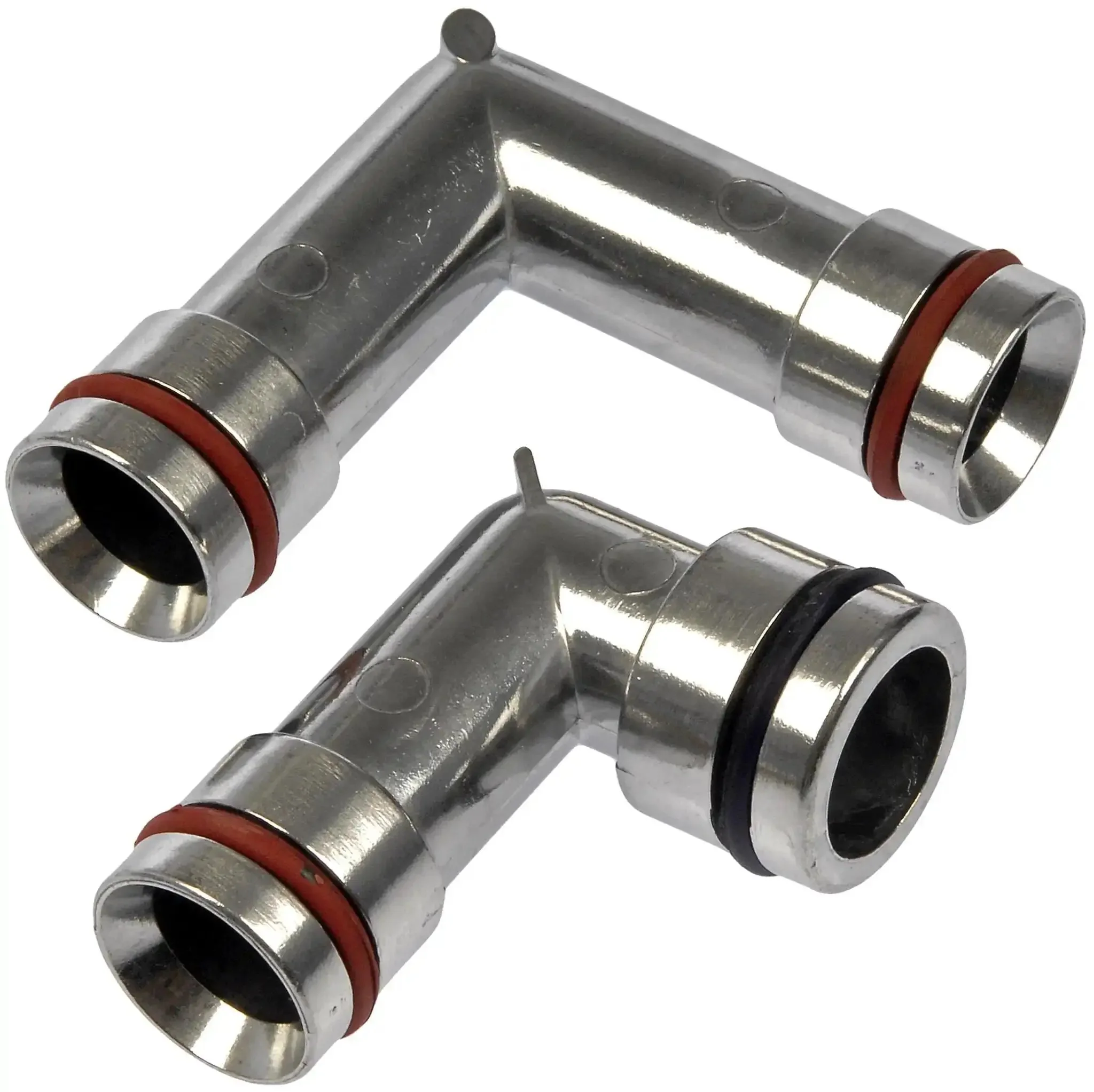 Aluminum Heater Hose Fittings With O Rings Beefy Upper And Lower Aluminum Elbow Connectors Durable Replacement Kit 2 Pack OE Fix Compatible For Select Vehicle Models