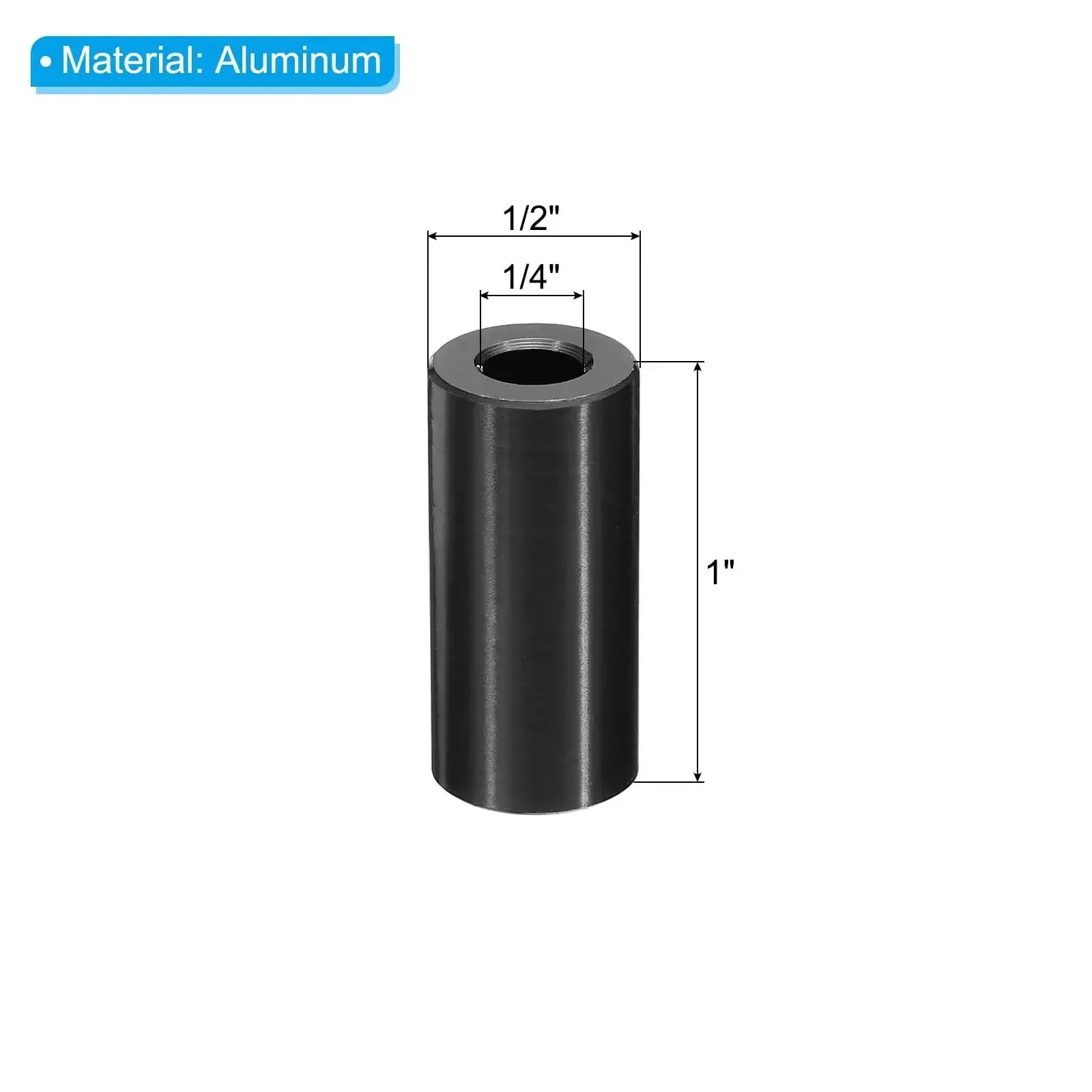 Aluminum M6 Spacers Set Of Five, Round Standoffs With One Half Inch Outer Diameter And One Inch Length, Fits One Quarter Inch Or M6 Bolts, Heavy Duty Durable Corrosion Resistant Metal For Car, Bike, Machinery, And DIY Projects - Image 5