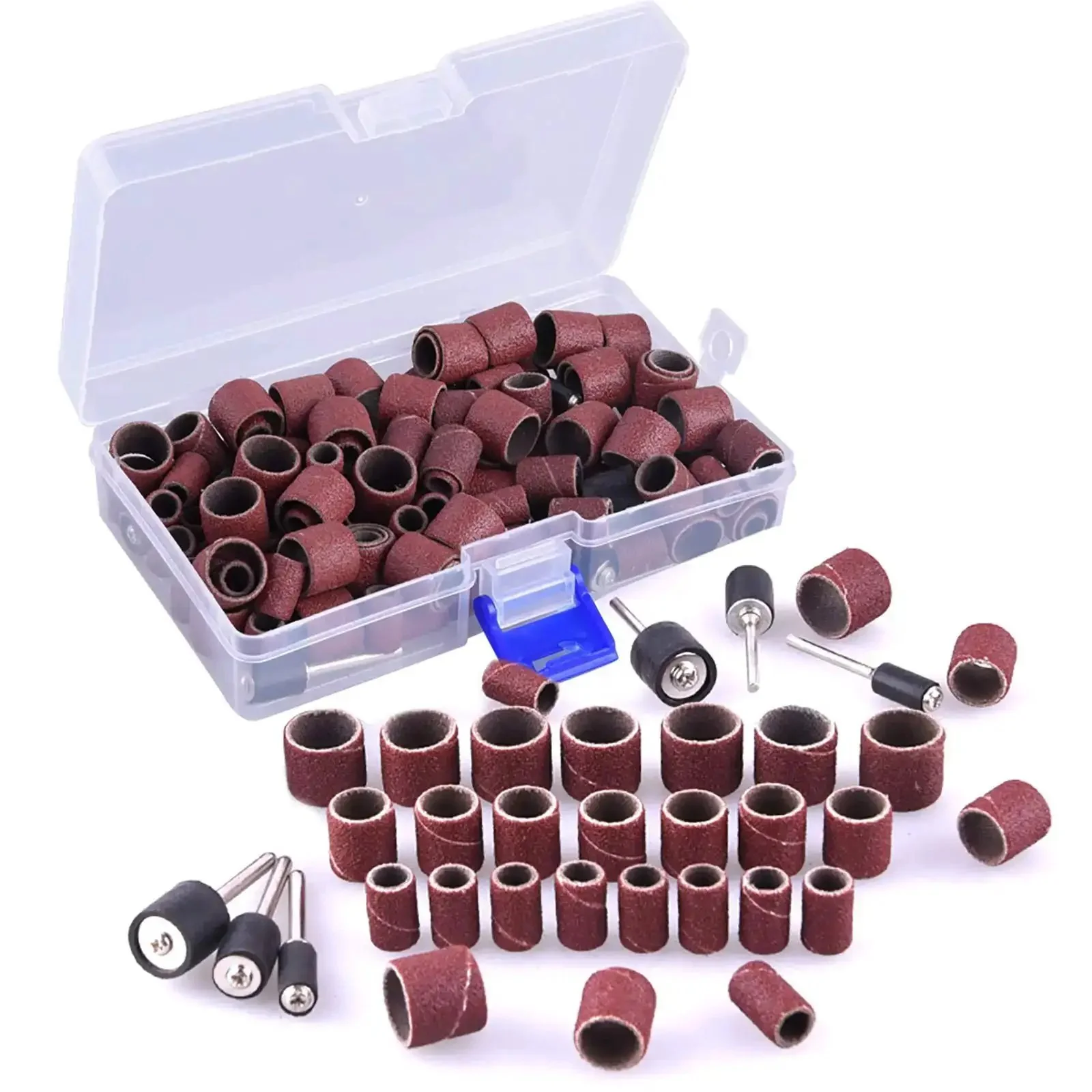 Aluminum Oxide Sanding Drum Set Kit With Free Box 132 Piece Pack Including 120 Sanding Sleeves In 3 Diameters And 12 Shank Drums For Dremel Rotary Tools DIY Friendly For Wood Metal Fiberglass Finishing - Image 7