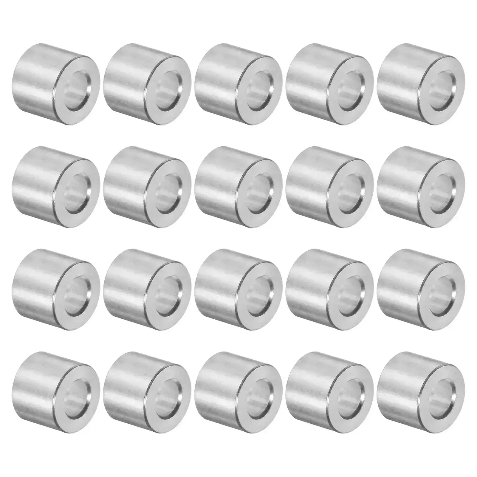 Aluminum Spacer Set 5mm Bore 10mm OD 8mm Length Standoff Bushing For M5 Screws Bolts And Rods Plain Finish Round Spacers Durable Aluminum Alloy Great Heat Dissipation 20 Pieces