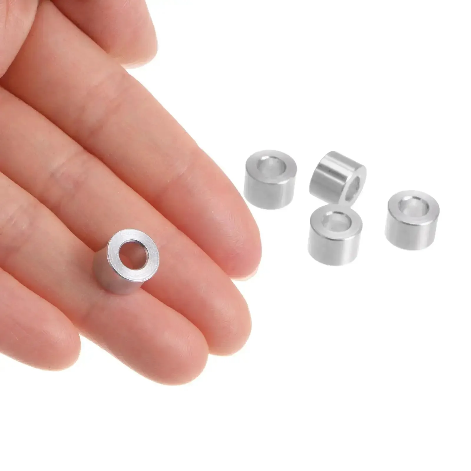 Aluminum Spacer Set 5mm Bore 10mm OD 8mm Length Standoff Bushing For M5 Screws Bolts And Rods Plain Finish Round Spacers Durable Aluminum Alloy Great Heat Dissipation 20 Pieces - Image 3