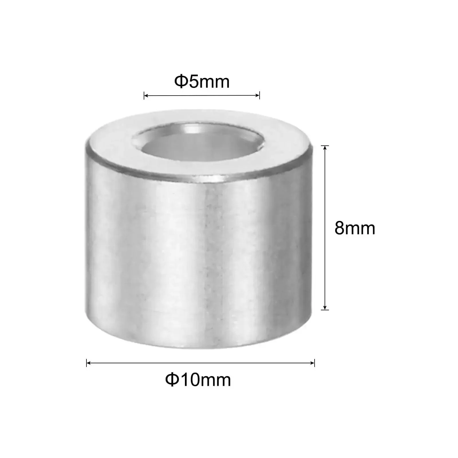 Aluminum Spacer Set 5mm Bore 10mm OD 8mm Length Standoff Bushing For M5 Screws Bolts And Rods Plain Finish Round Spacers Durable Aluminum Alloy Great Heat Dissipation 20 Pieces - Image 5