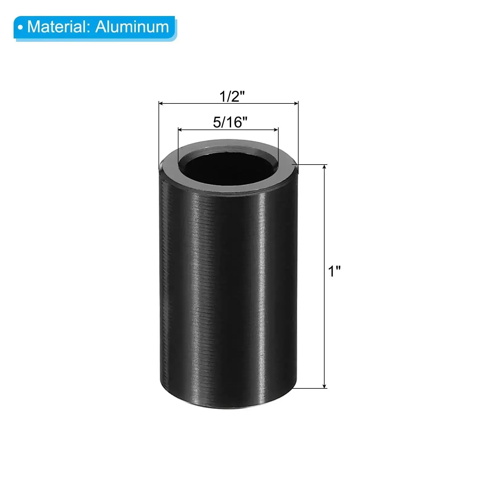 Aluminum Spacer Set M8, 10 Pcs Round Screw Standoffs, One Inch Long, One Half Inch OD, Fits Five Sixteenth Inch Or M8 Bolts, Durable Black Finish, Great For DIY, Gearheads, And Machinist Projects - Image 5