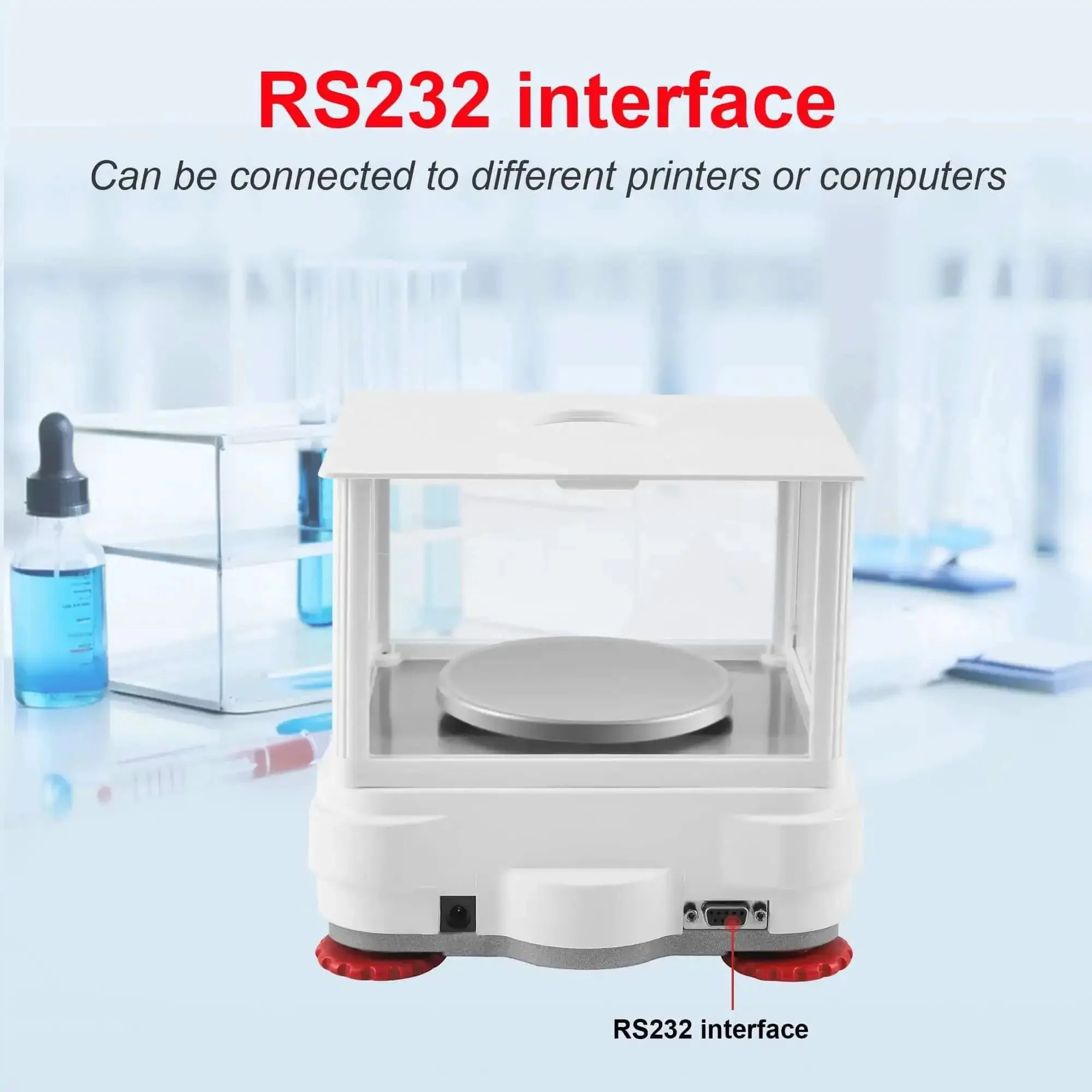 Analytical Balance 100g x 0.001g Precision Lab Scale With RS232 LCD Display Windshield External Calibration Level Bubble Anti Slip Feet Fast Response Pro Grade For Chemistry Labs Schools And Research - Image 2