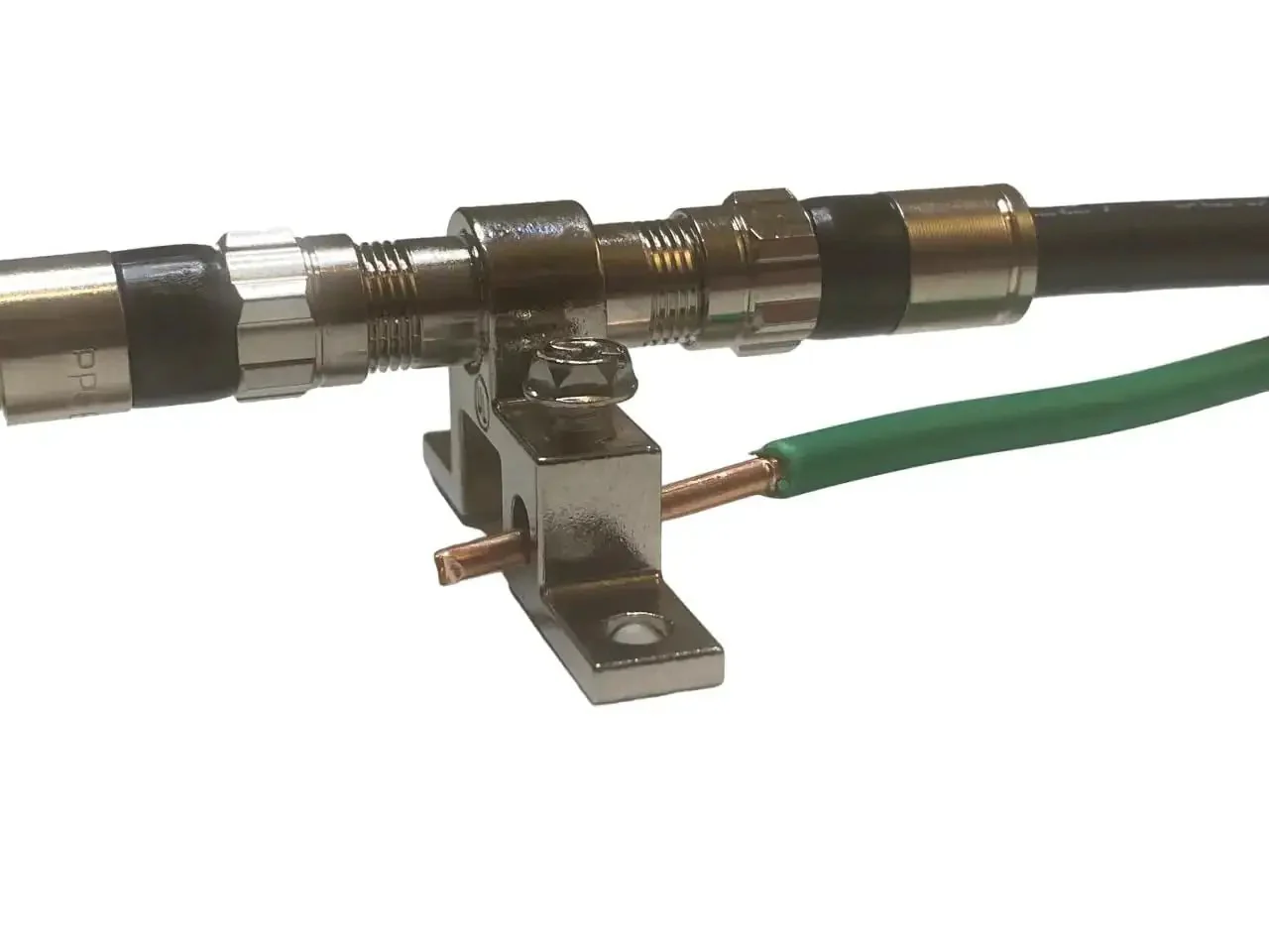 Antenna Grounding Kit With 10 AWG Solid Copper Wire 5ft And PPC Coax Ground Block For Indoor Outdoor Use UL Listed 600V 30A 90C Temperature Rating 194F Heavy Duty Pro Grade Electrical Grounding Solution - Image 4