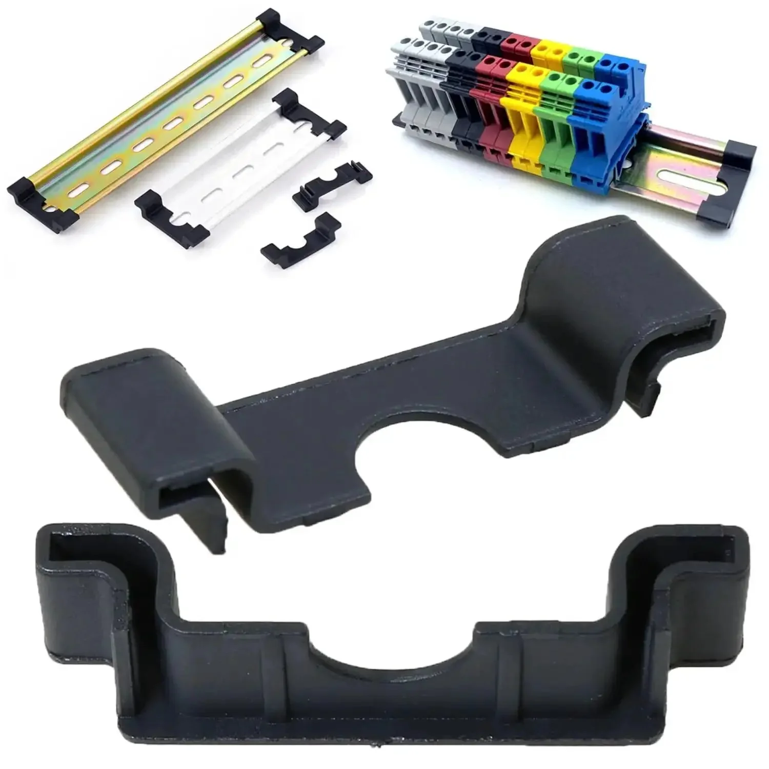 Anti Cut End Cap Protector For 35mm DIN Rail Black Pack Of 30 Terminal Block End Mounting Insulated Plastic End Caps For Industrial And Hardware Fittings On 35mm DIN Rails - Image 2