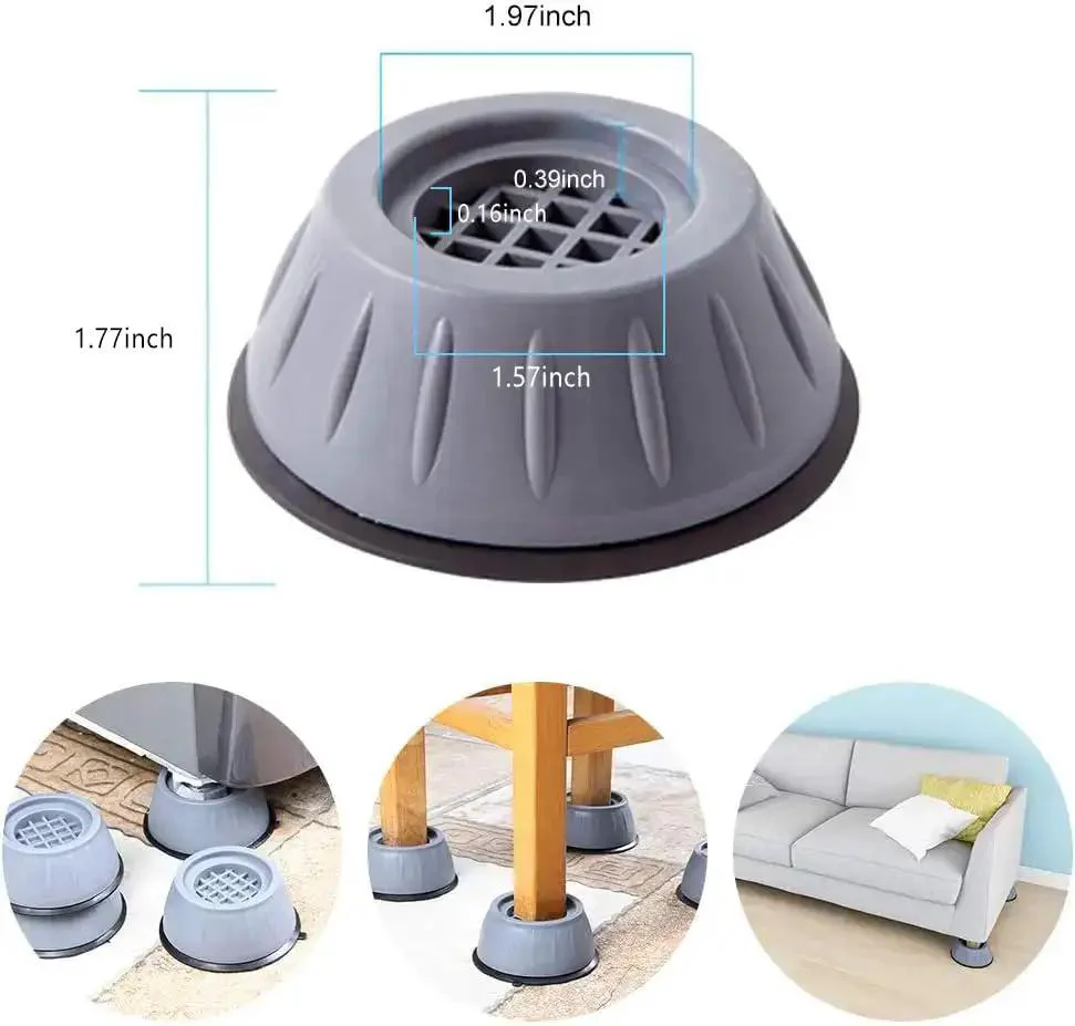 Anti Vibration Pads For Washing Machine And Dryer Feet Beefed Up Shock Absorbing And Noise Reducing Stabilizers Non Slip Rubber Feet For Washer Or Dryer Durable Resin And TPU Construction Keeps Appliances Level And Quiet - Image 4