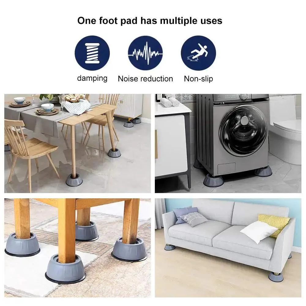 Anti Vibration Pads For Washing Machine And Dryer Feet Beefed Up Shock Absorbing And Noise Reducing Stabilizers Non Slip Rubber Feet For Washer Or Dryer Durable Resin And TPU Construction Keeps Appliances Level And Quiet - Image 5