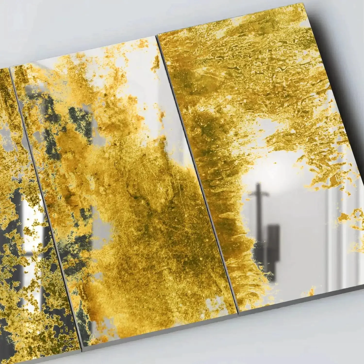 Antique Mirror Effect Peel And Stick Wall Panels Set Of 35 In Gatsby Gold Brown Acrylic For Rustic Modern Decor With Vintage Charm And Shatter Resistant Build Each Panel Measures 2.9 By 5.9 Inches - Image 6
