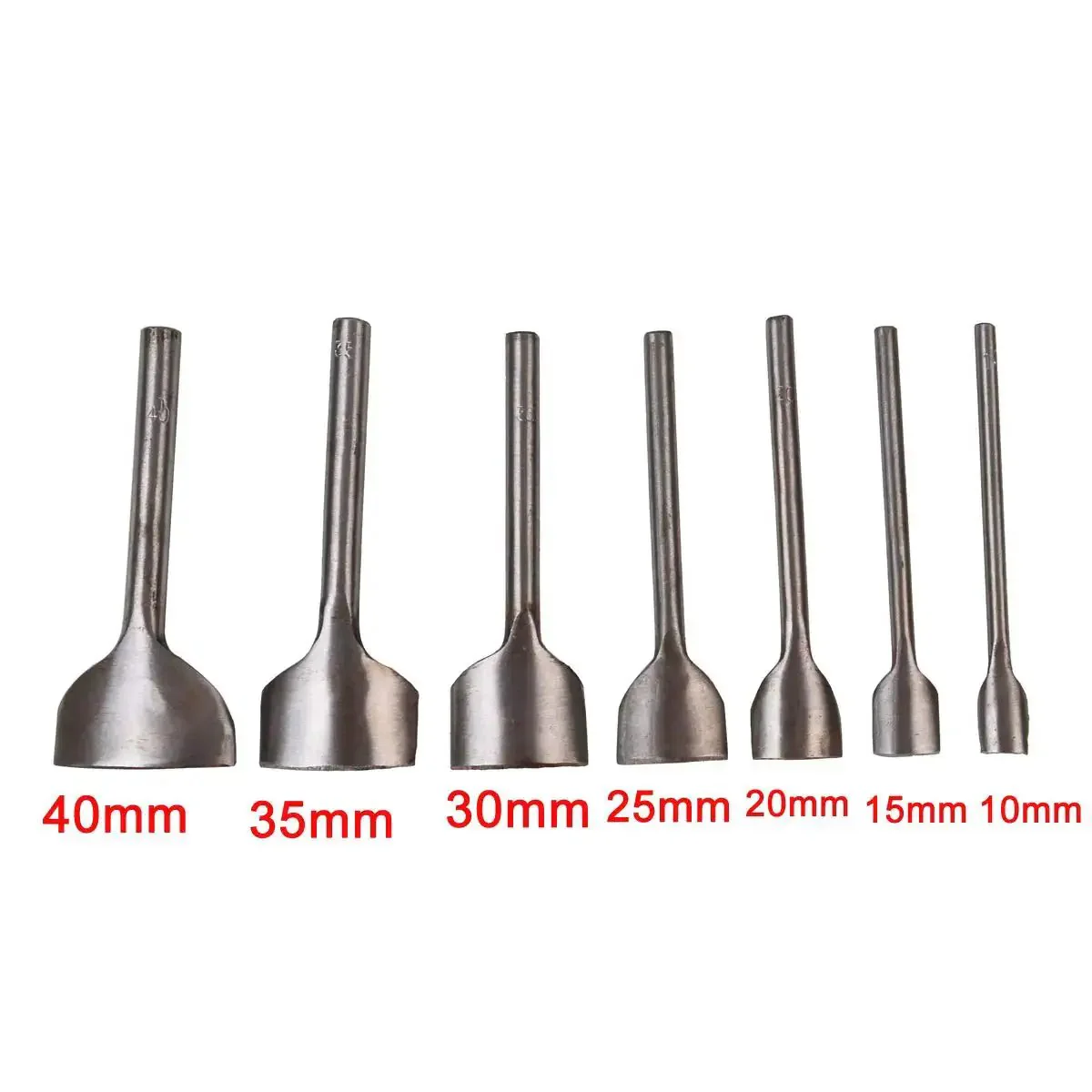 Arc Shaped Leather Punch Set For Belts Wallets And Bags, 7 Piece Cutter Tools In 10mm To 40mm Sizes, Half Round Edge Punches For Clean Finished Edges, Heavy Duty Leather Craft Kit Built For Pros And DIY Makers - Image 5