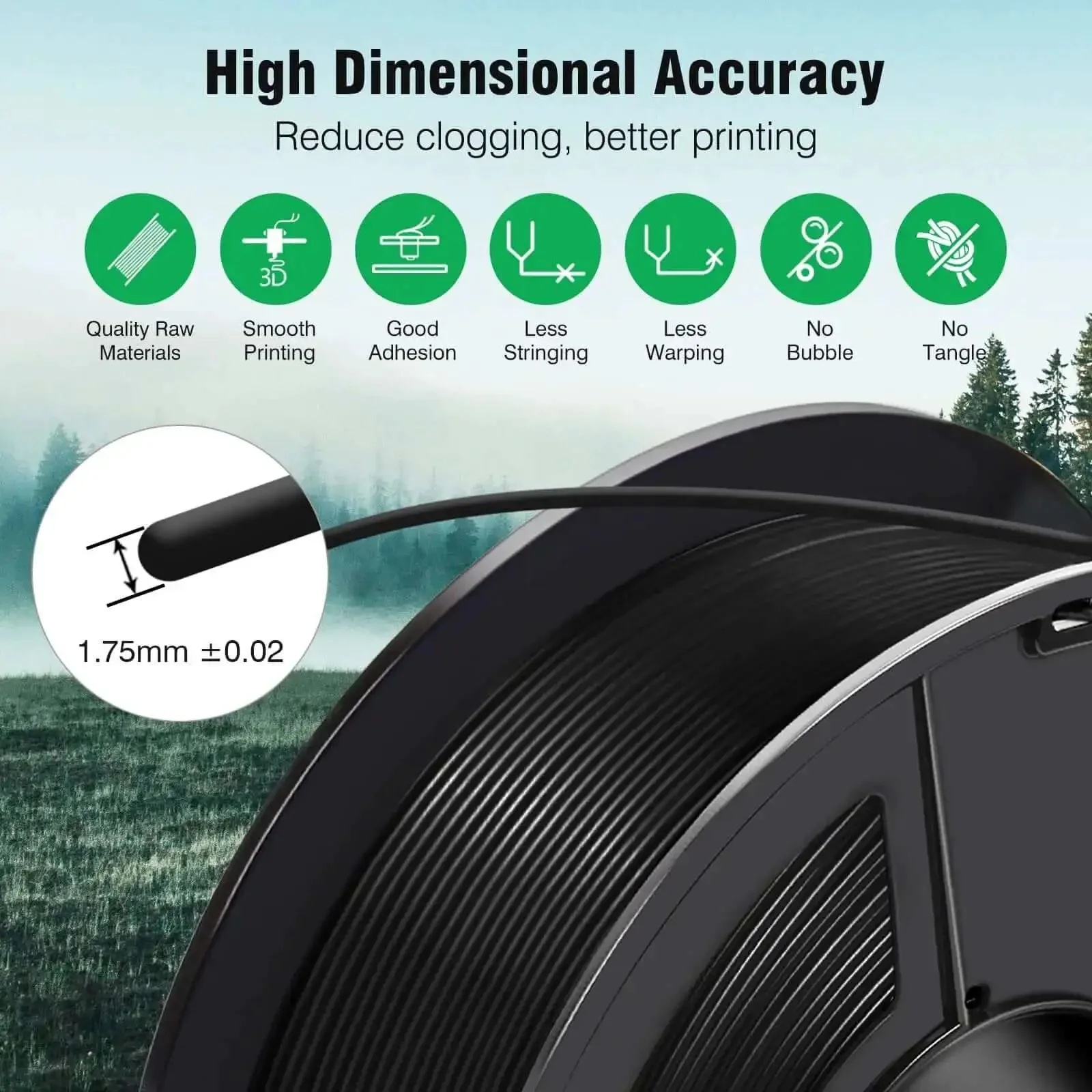 ASA 3D Printer Filament 1.75mm Black 1kg Spool UV Rain And Heat Resistant For Outdoor Functional Parts Built To Last Tougher Than PLA And ABS Smooth Print No Clogs Easy To Use Great For Mechanical Projects - Image 7