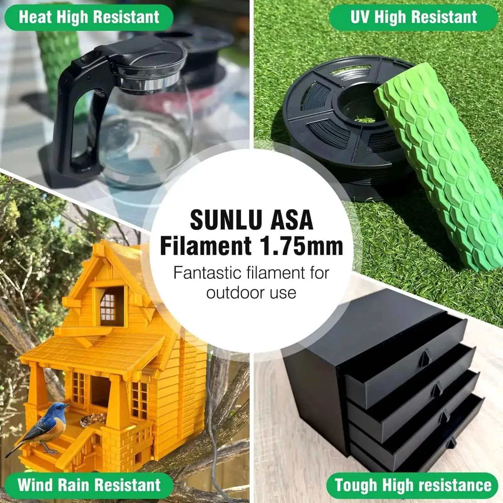 ASA 3D Printer Filament 1.75mm Black 1kg Spool UV Rain And Heat Resistant For Outdoor Functional Parts Built To Last Tougher Than PLA And ABS Smooth Print No Clogs Easy To Use Great For Mechanical Projects - Image 9