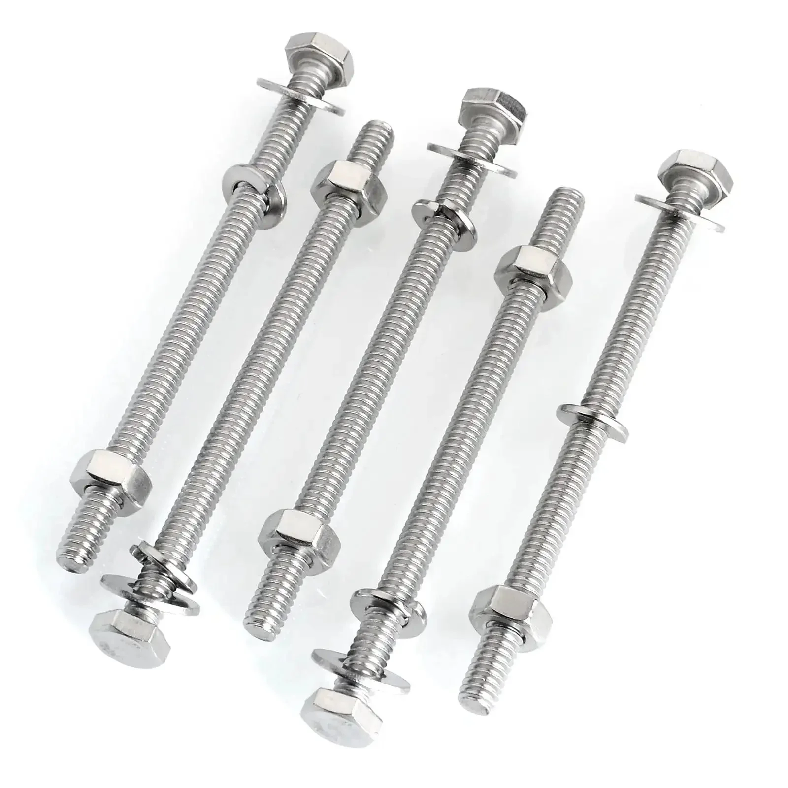 Assorted Quarter Inch By Twenty Hex Head Bolts With Nuts And Washers Set Fully Threaded Four Inch Length 304 Stainless Steel 18 8 Includes Flat And Lock Washers Grab This Solid Pick For Home Projects Furniture Fixes And Light Industrial Jobs - Image 6