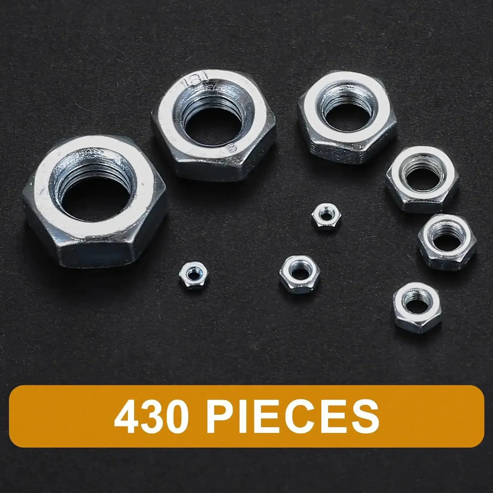 Assorted Stainless Steel Hex Nuts Kit With 430 Pieces, Coarse Thread Nut Set For Bolts, Metric M2 To M12, Durable Corrosion Resistant Hardware Fasteners For Industrial Projects, Heavy Duty Build And Pro Grade Value - Image 4