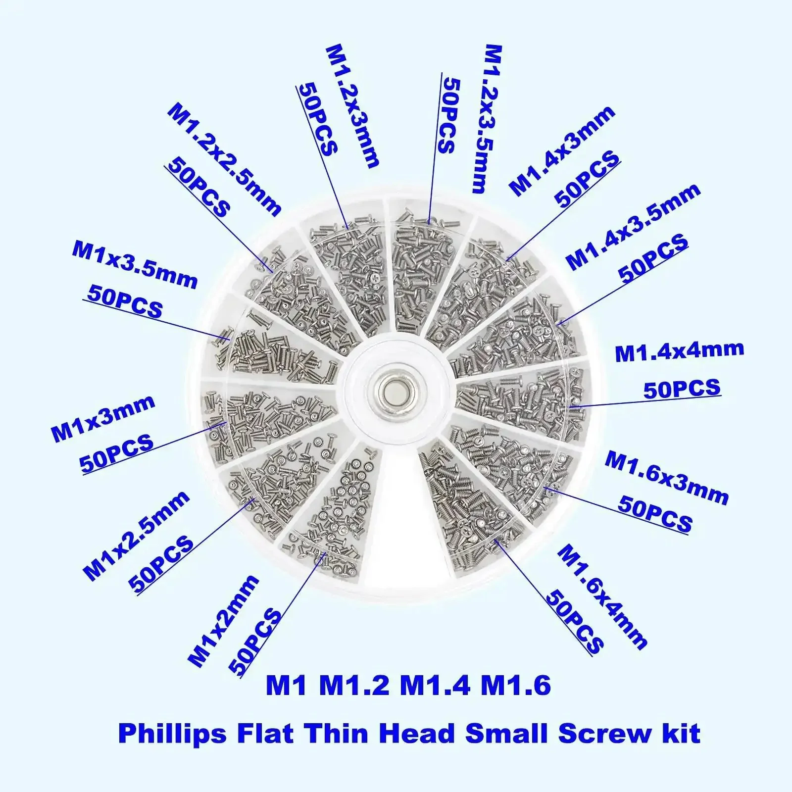 Assorted Tiny Metric Screws Kit With 12 Sizes M1 To M1.6 And Lengths From 2Mm To 4Mm 600 Pieces For Electronics Repair Watches Drones And Hobby Projects Precision Micro Screw Set For Small Fasteners - Image 7