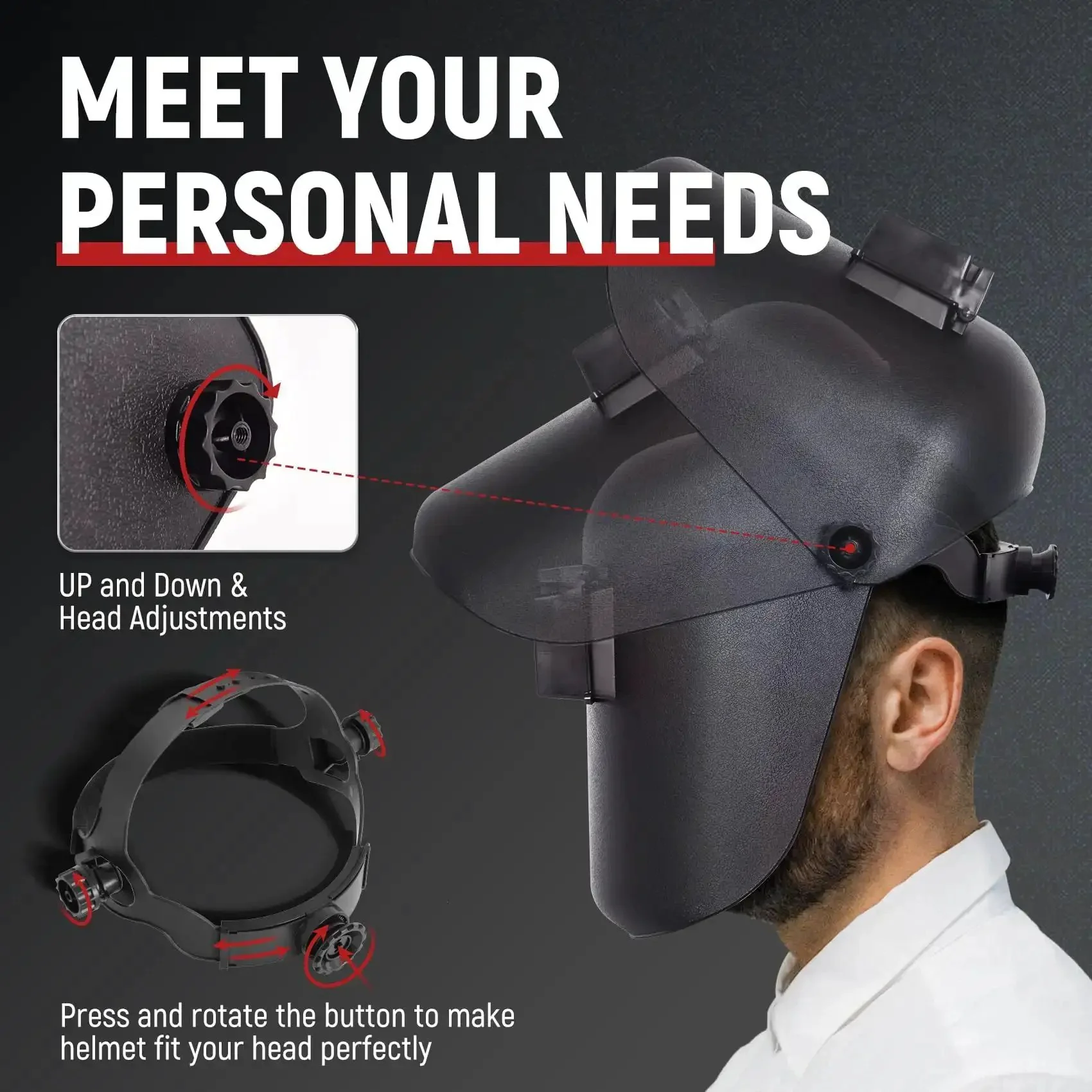 Auto Darkening Welding Helmet With Flip Front Viewing Area 3.86 By 1.61 Inches, Adjustable Headgear, Shade 11, Easy Toggle Between Transparent And Filter Lens, Workhorse Comfort For MIG TIG And Stick Welding - Image 4