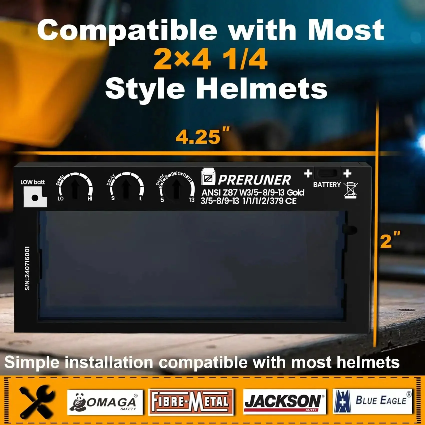 Auto Darkening Welding Lens With Gold Coating And Cool Blue Puddle View Shade Range Five To Thirteen Dual Sensors 0.01 Millisecond Darkening Sensitivity And Delay Adjustable Safe Eye Protection For Pro Welders - Image 7